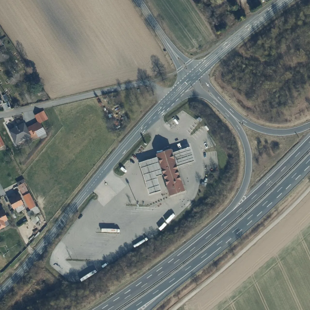 Aerial photo (orthophoto) of truck parking Shell Autohof Westerlinde from 2025