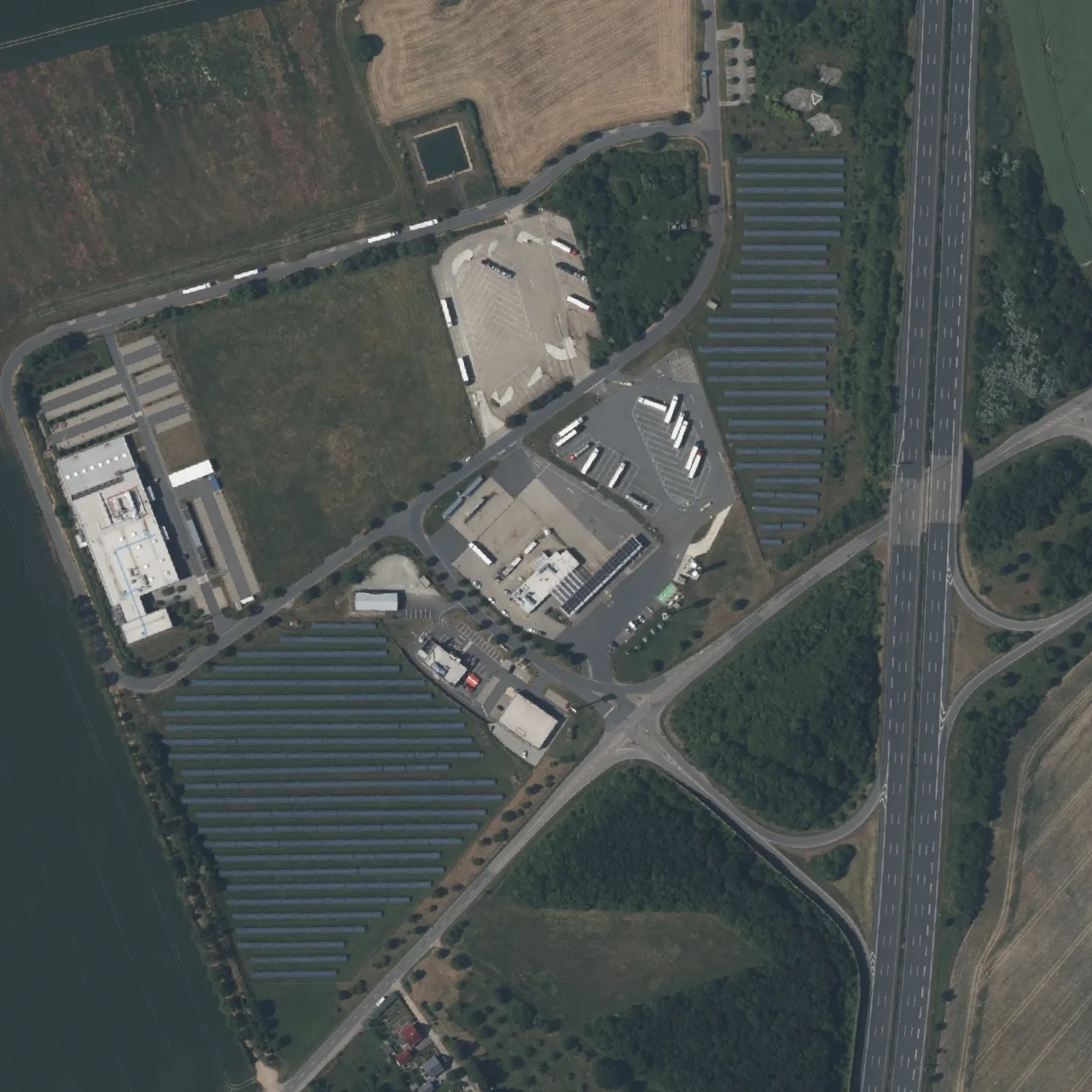 Aerial photo (orthophoto) of truck parking Autohof Heidegrund-Süd from 2025