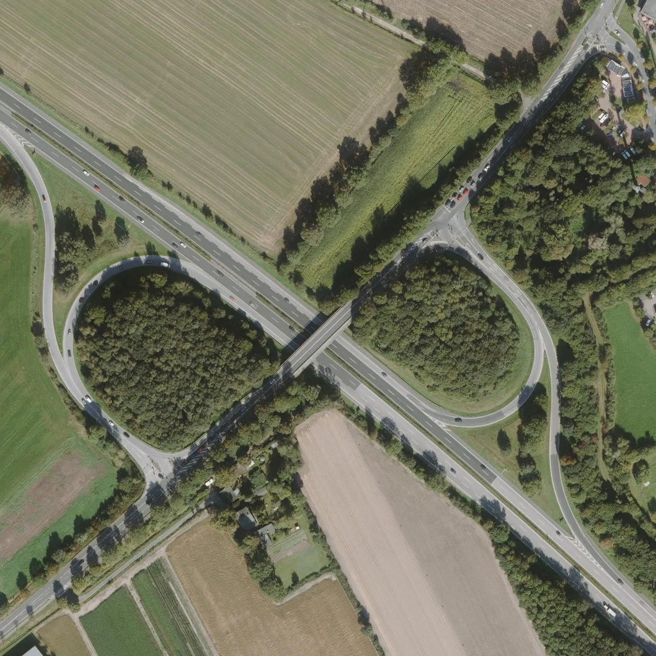 Aerial photo (orthophoto) of truck parking Aral Autohof Tornesch from 2024