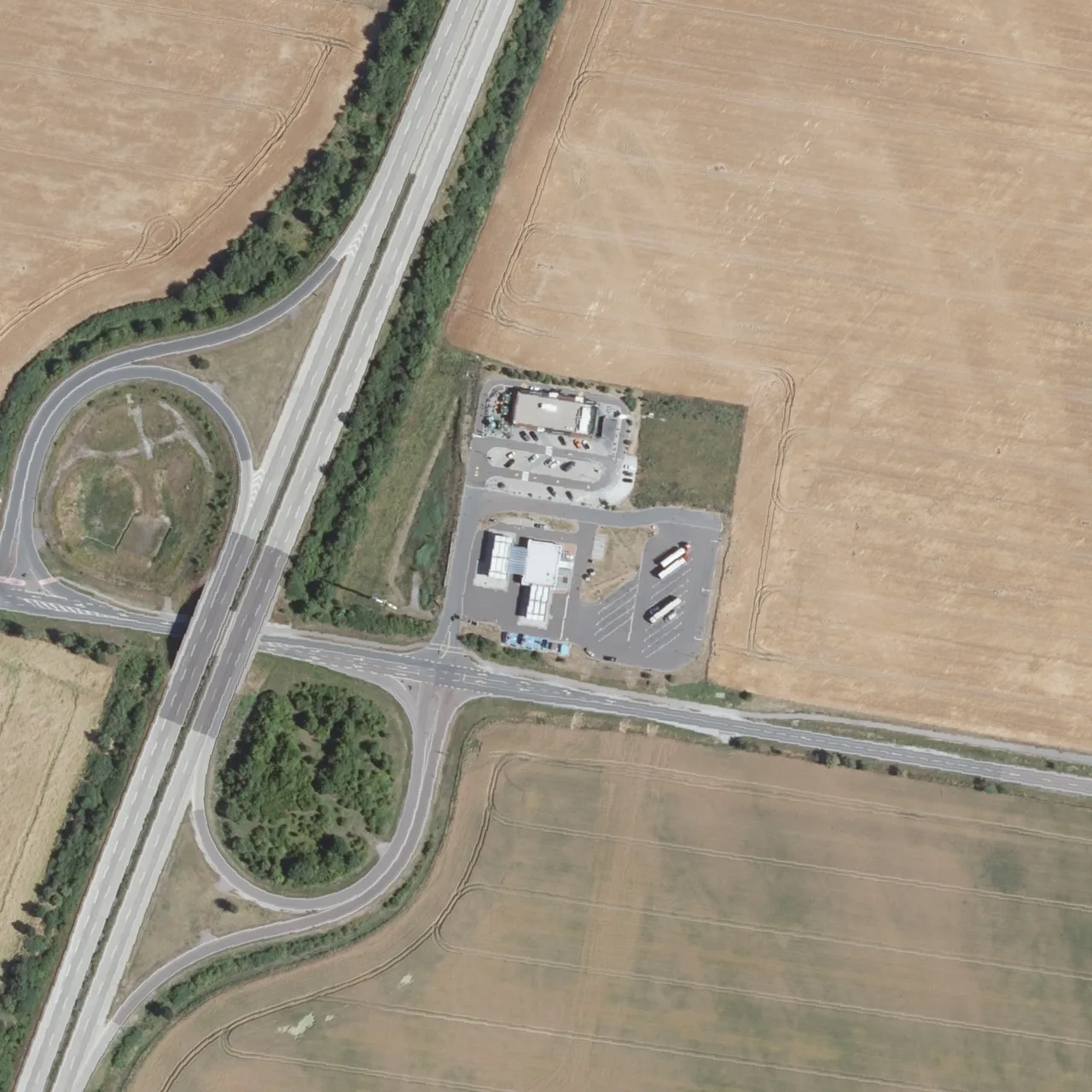 Aerial photo (orthophoto) of truck parking Autohof Brumby /Calbe from 2025