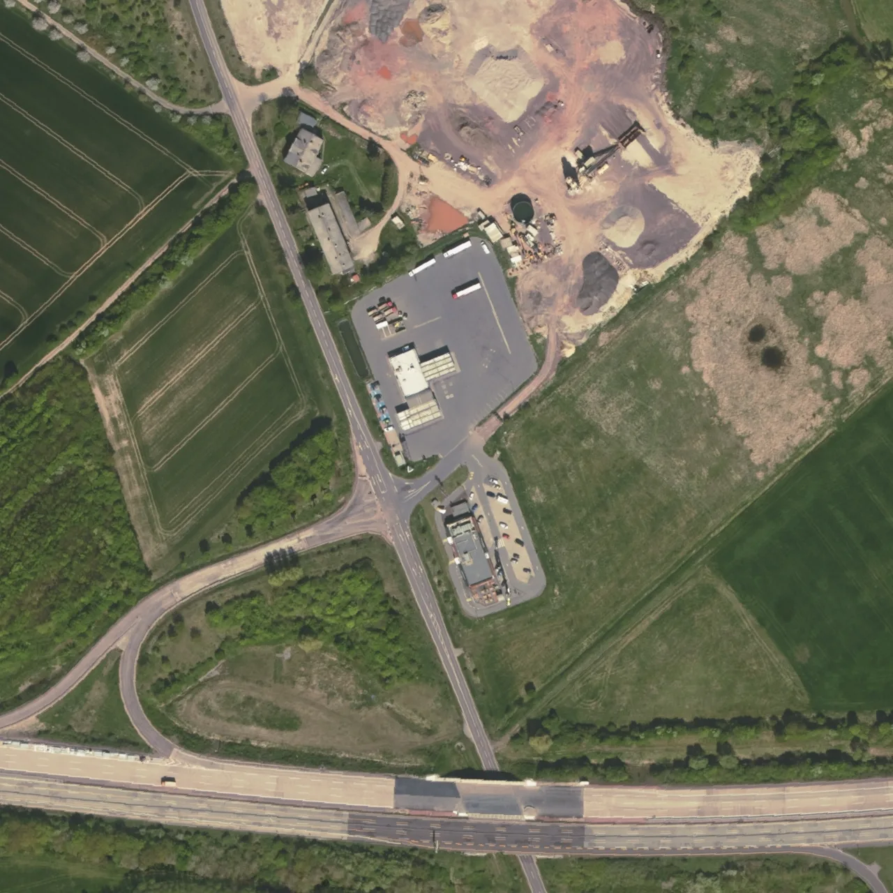 Aerial photo (orthophoto) of truck parking Aral Autohof Allerlingsleben from 2025