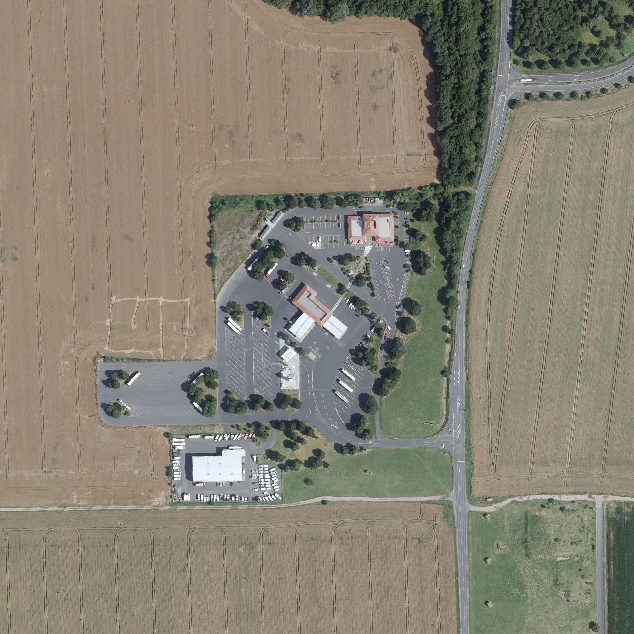 Aerial photo (orthophoto) of truck parking SVG Autohof-Gotha from 2024