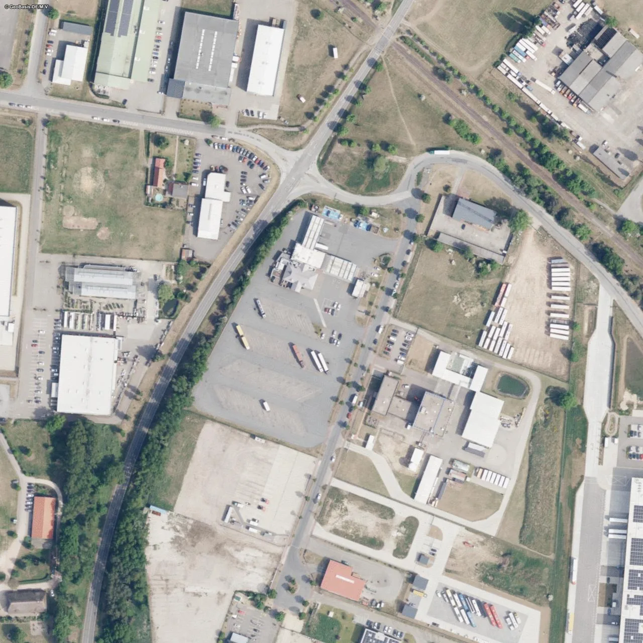 Aerial photo (orthophoto) of truck parking Aral Autohof Wittenburg from 2025