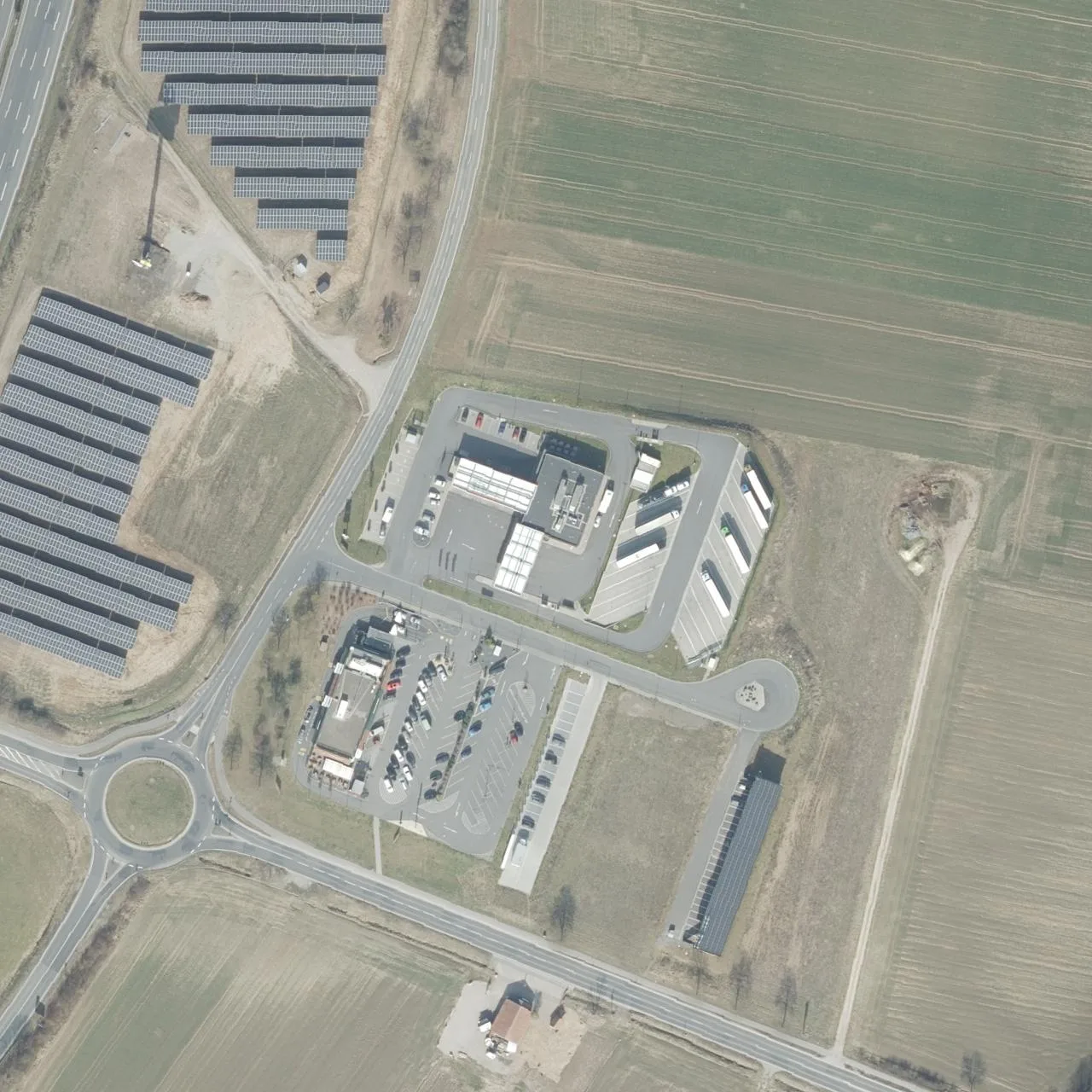 Aerial photo (orthophoto) of truck parking ROSI'S Autohof Nörten-Hardenberg from 2025