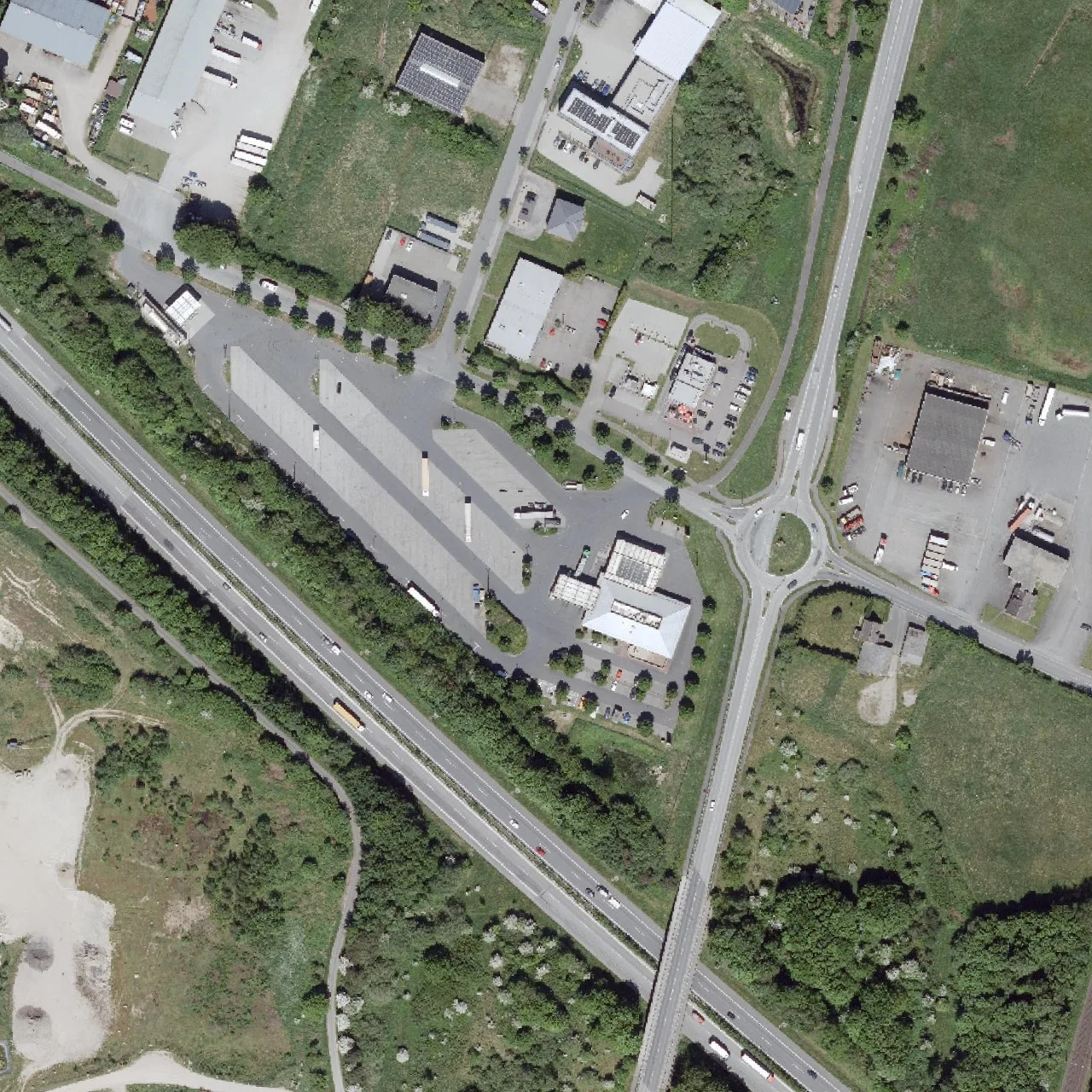 Aerial photo (orthophoto) of truck parking Shell Autohof Wikingerland from 2024