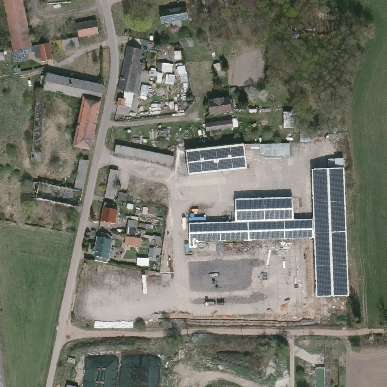 Aerial photo (orthophoto) of truck parking MMT Logistik, Lübars - gesicherter Betriebshof mit Dusche + WC from 2025