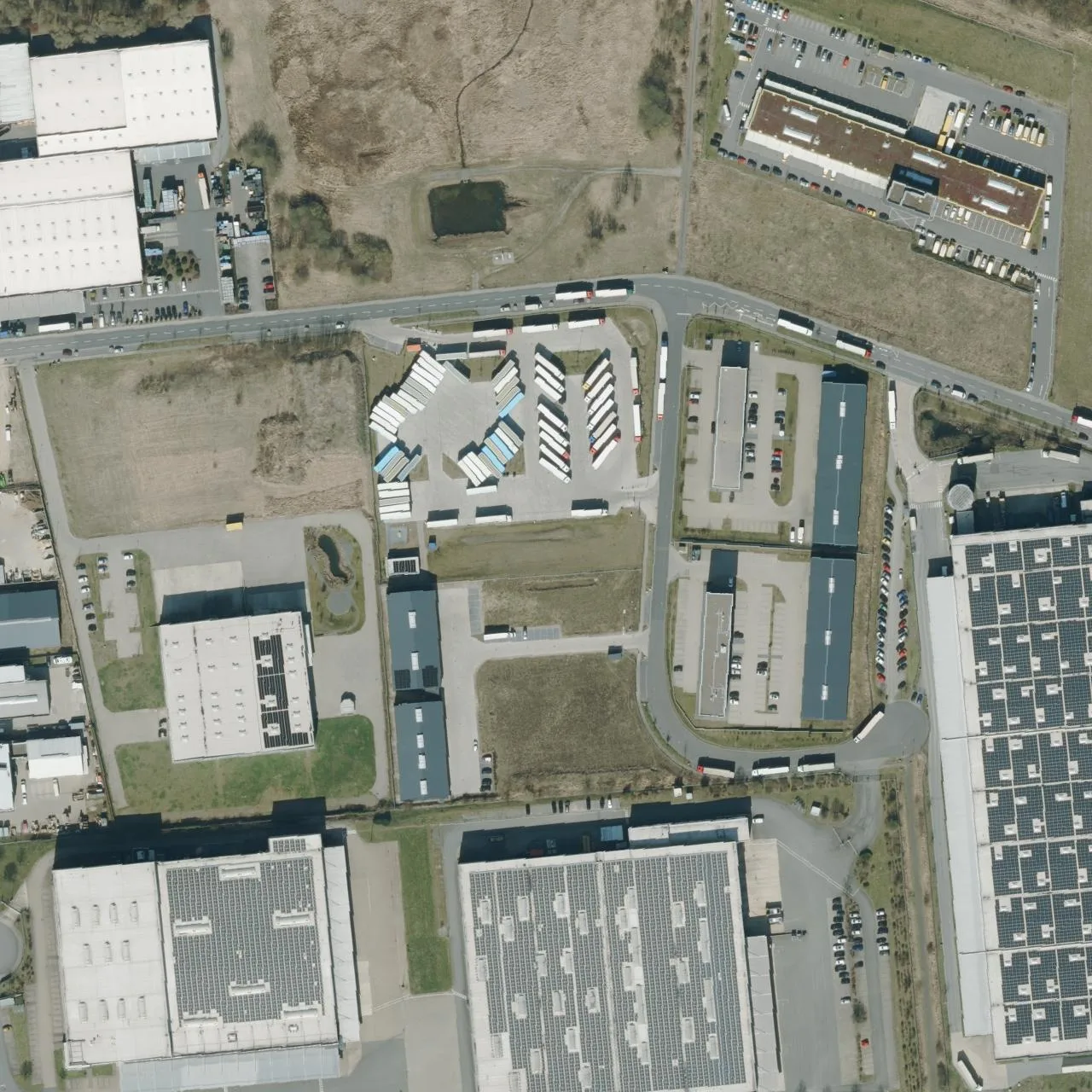 Aerial photo (orthophoto) of truck parking Sicherheitsparkplatz Wolfsburg  from 2025