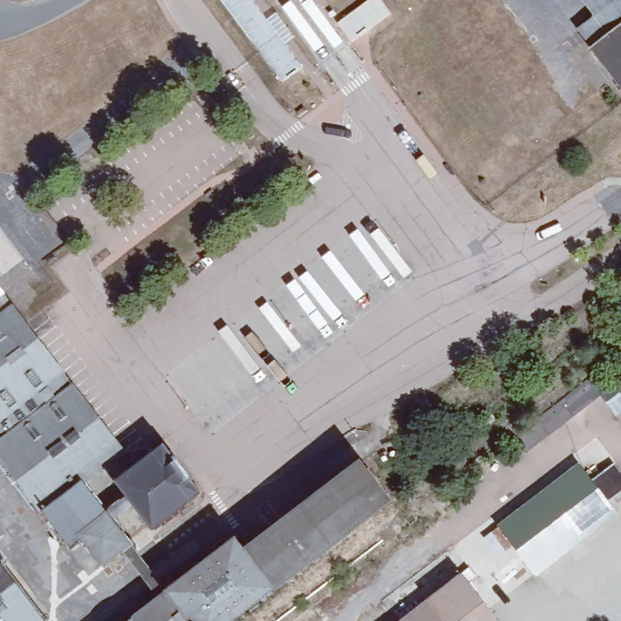 Aerial photo (orthophoto) of truck parking Betriebshof Horka Hettstedt - Teilgesicherter Betriebshof mit Dusche + WC from 2025