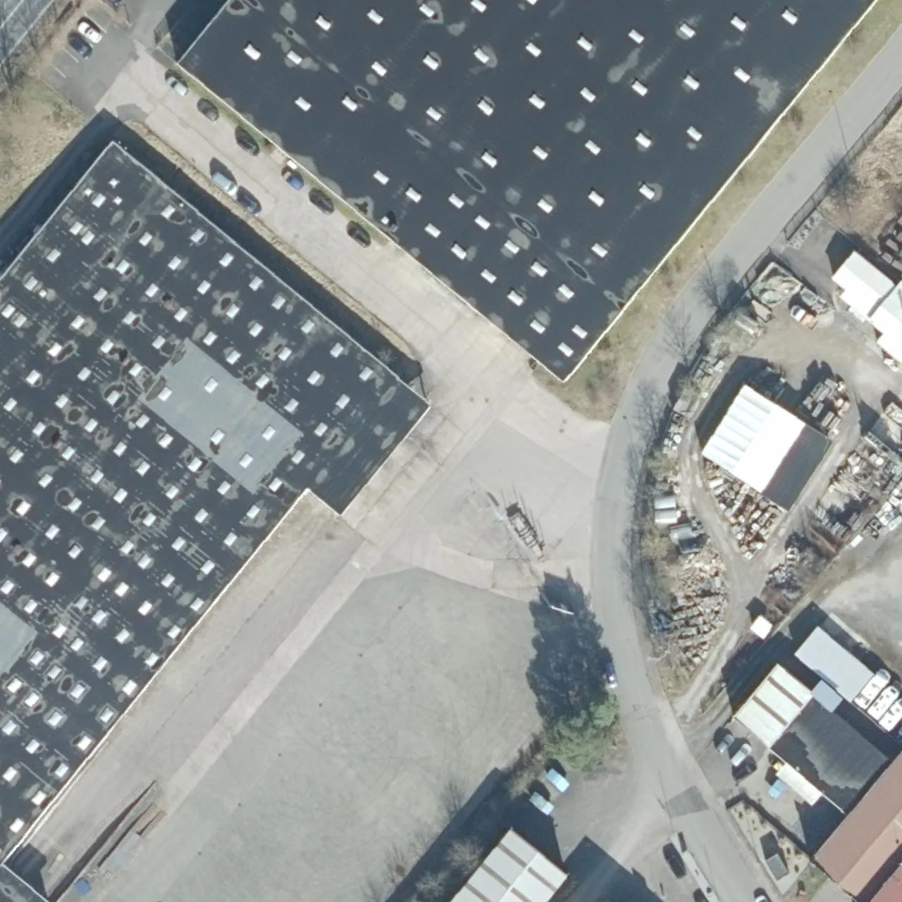 Aerial photo (orthophoto) of truck parking Gesichertes Parkareal Autotransit Amann - Truck Stop, Hann. Münden from 2025