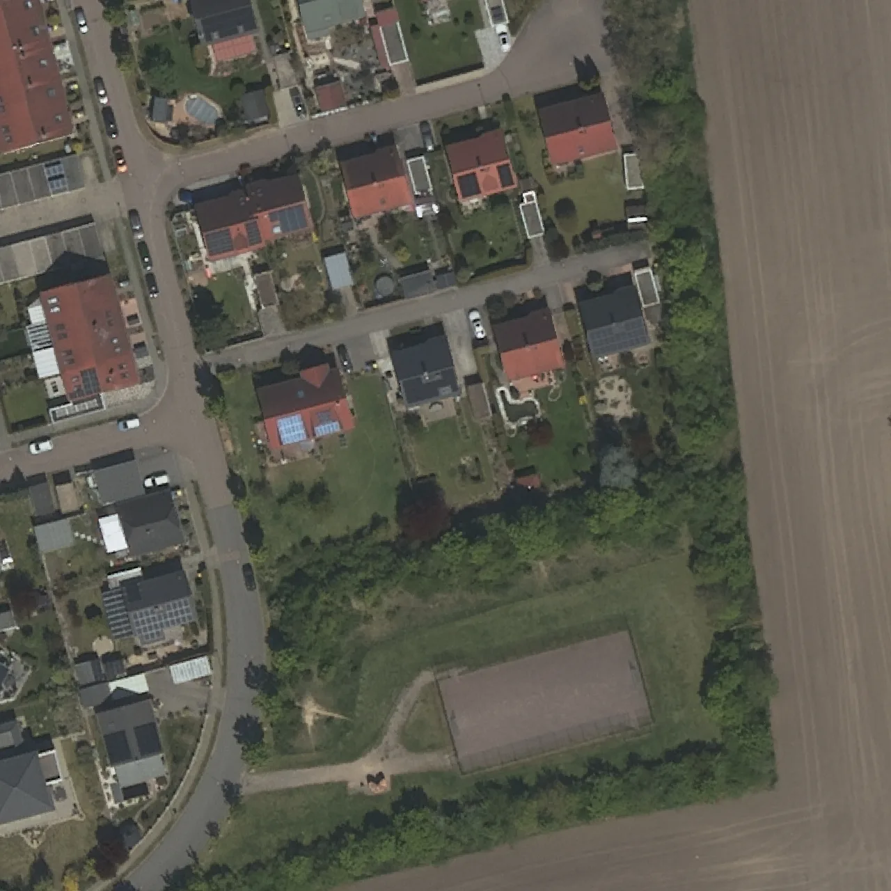 Aerial photo (orthophoto) of truck parking Tester - Teilgesicherter Parkplatz from 2024