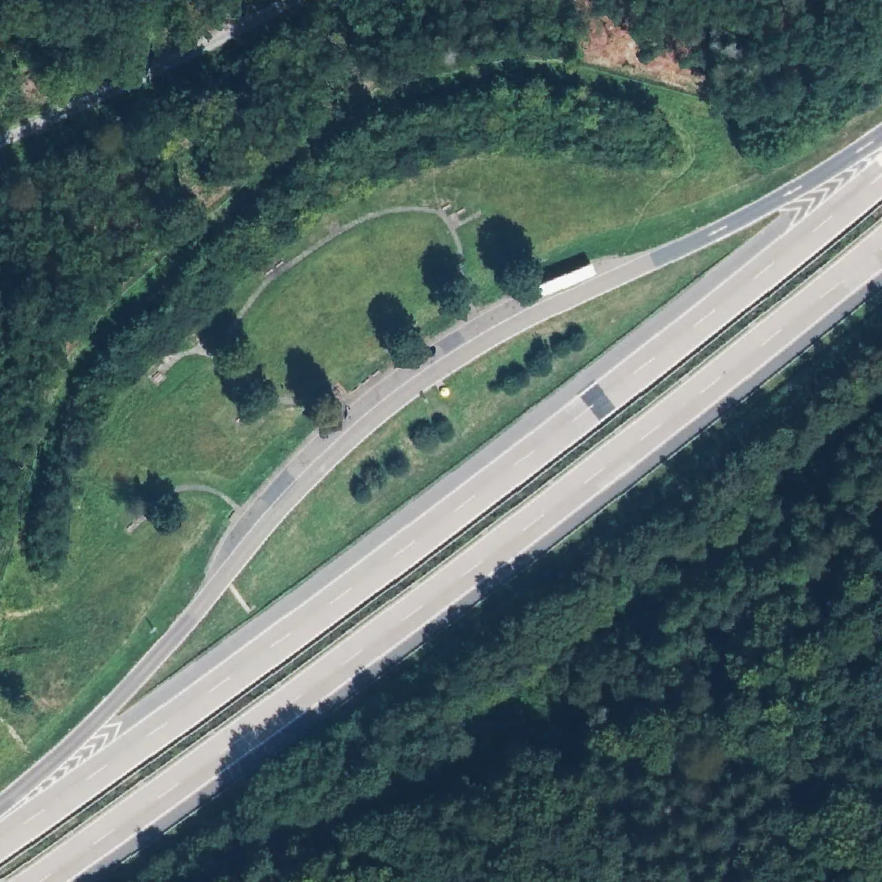 Aerial photo (orthophoto) of truck parking Seegrund from 2024