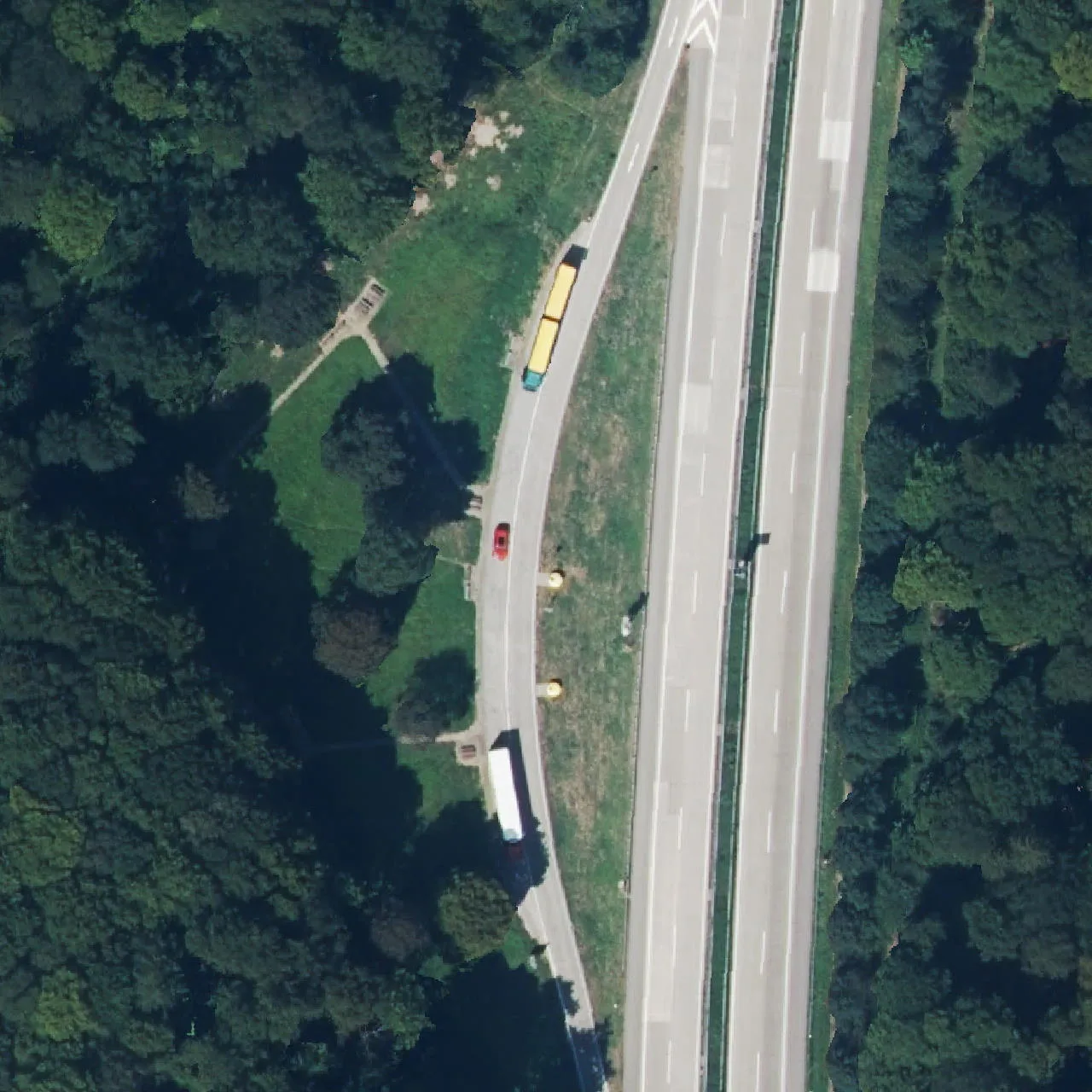 Aerial photo (orthophoto) of truck parking Egerten from 2024