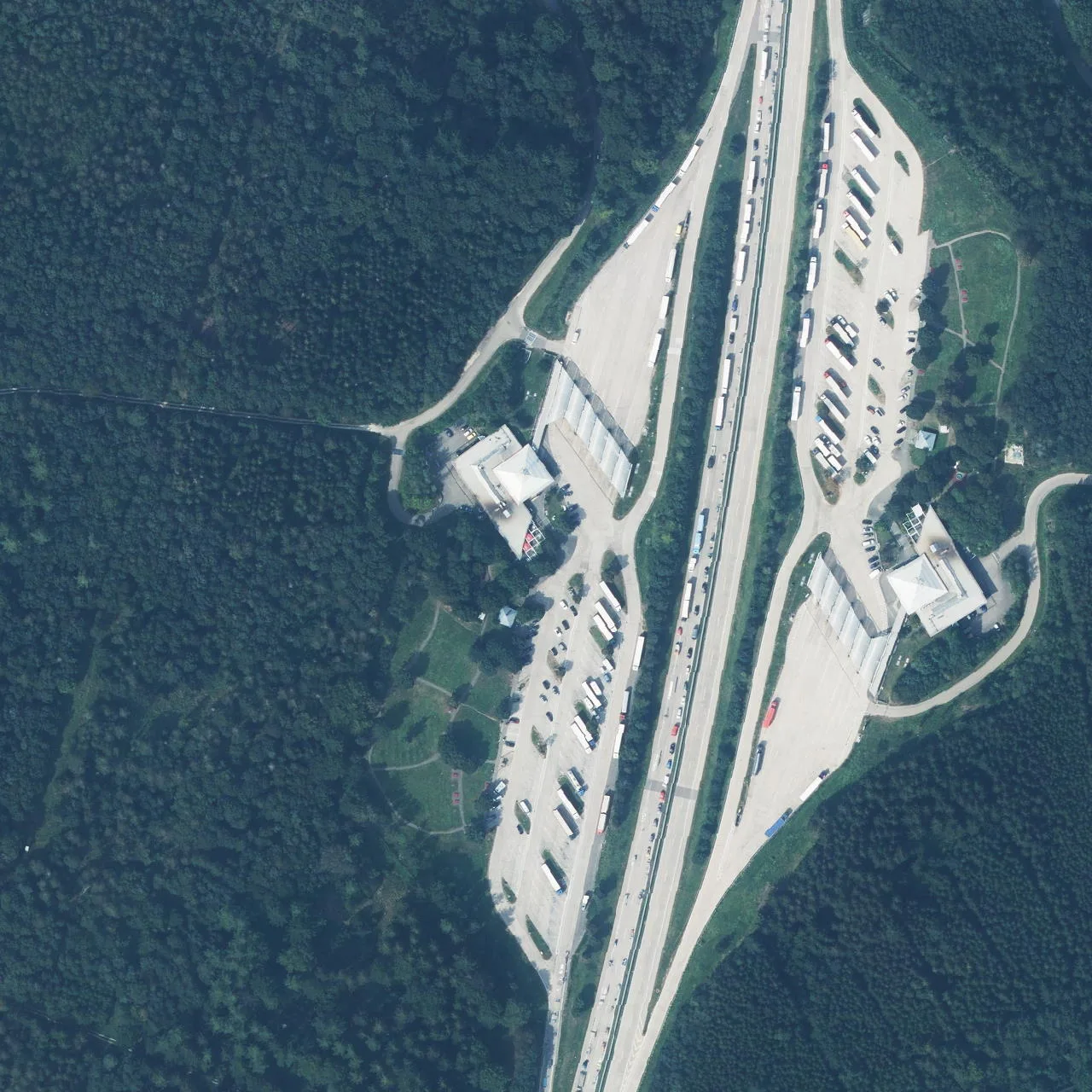 Aerial photo (orthophoto) of truck parking Ellwanger Berge West from 2024