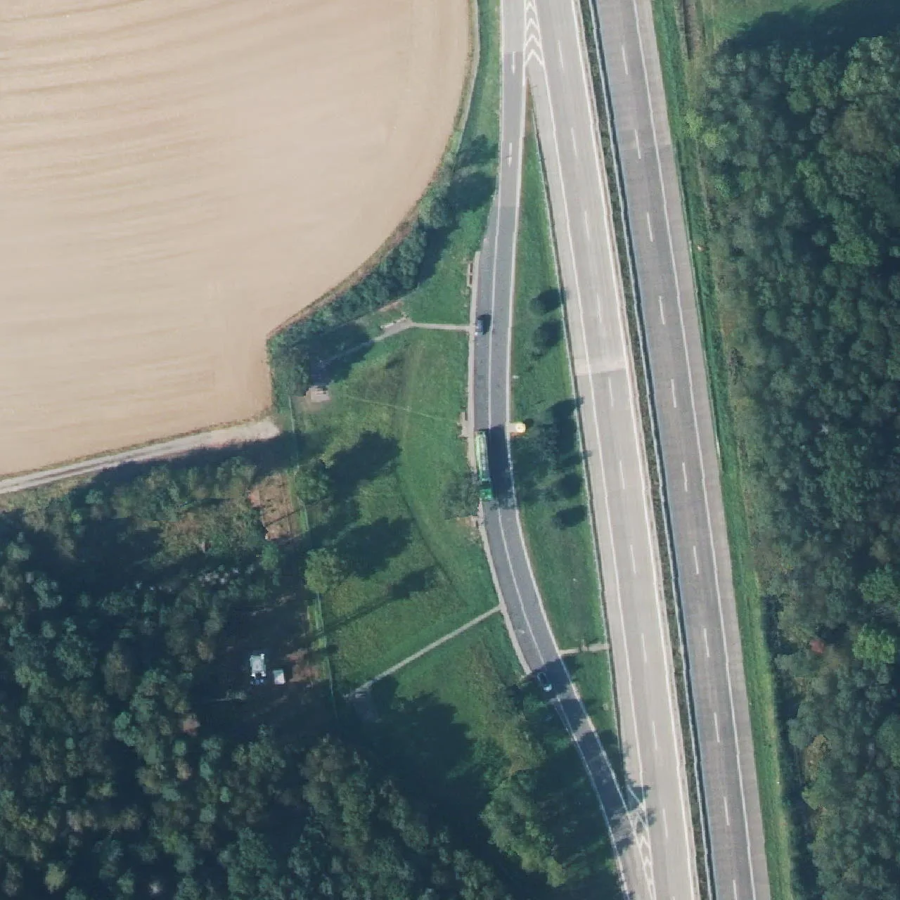 Aerial photo (orthophoto) of truck parking Lindich from 2024