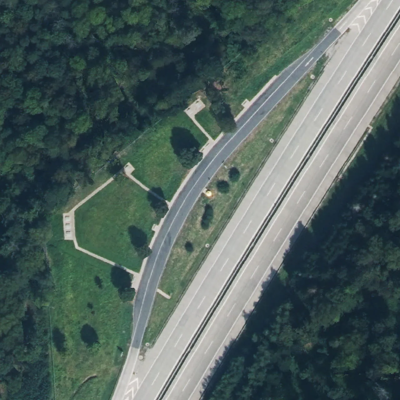 Aerial photo (orthophoto) of truck parking Brombach from 2024