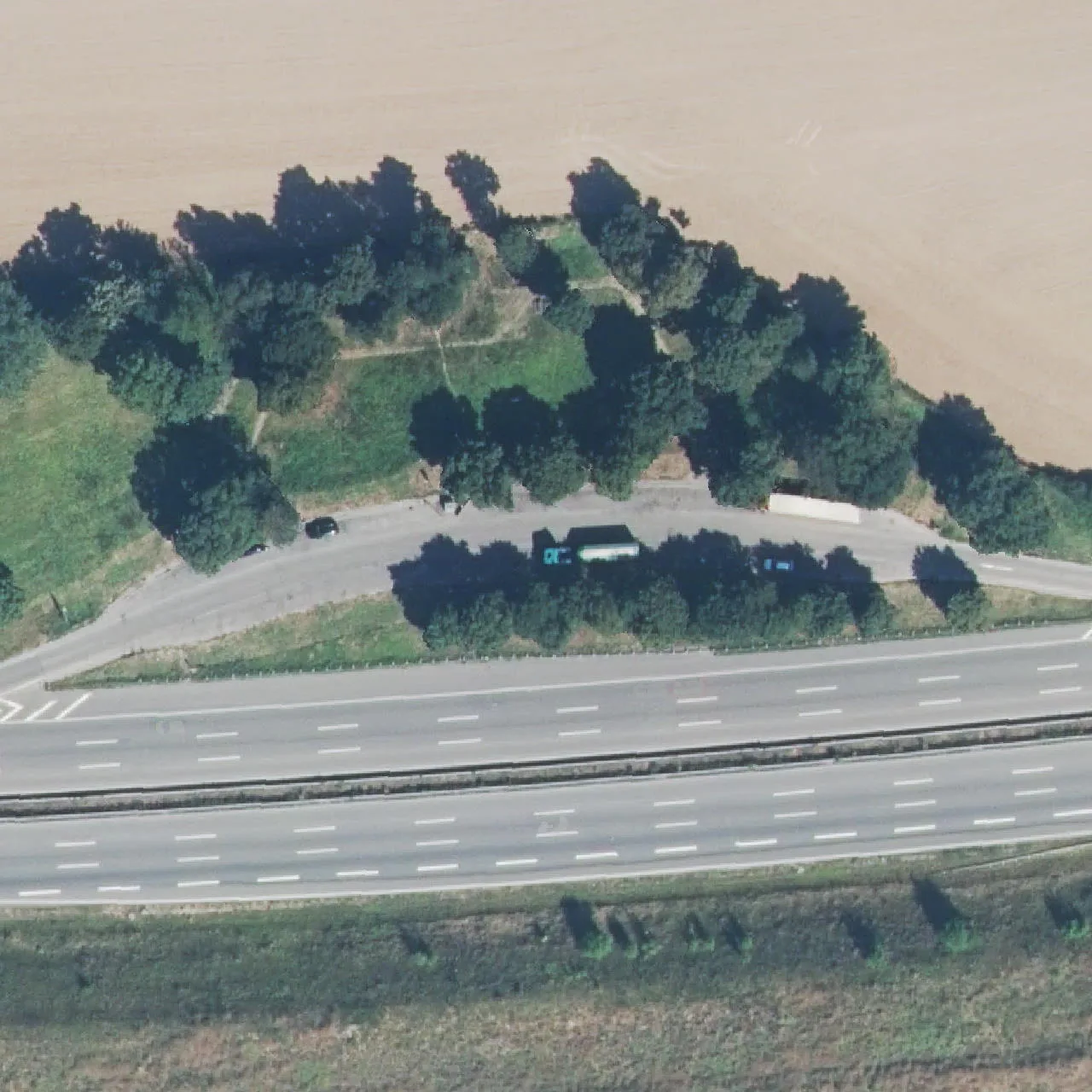 Aerial photo (orthophoto) of truck parking Weinsbach Nord from 2024