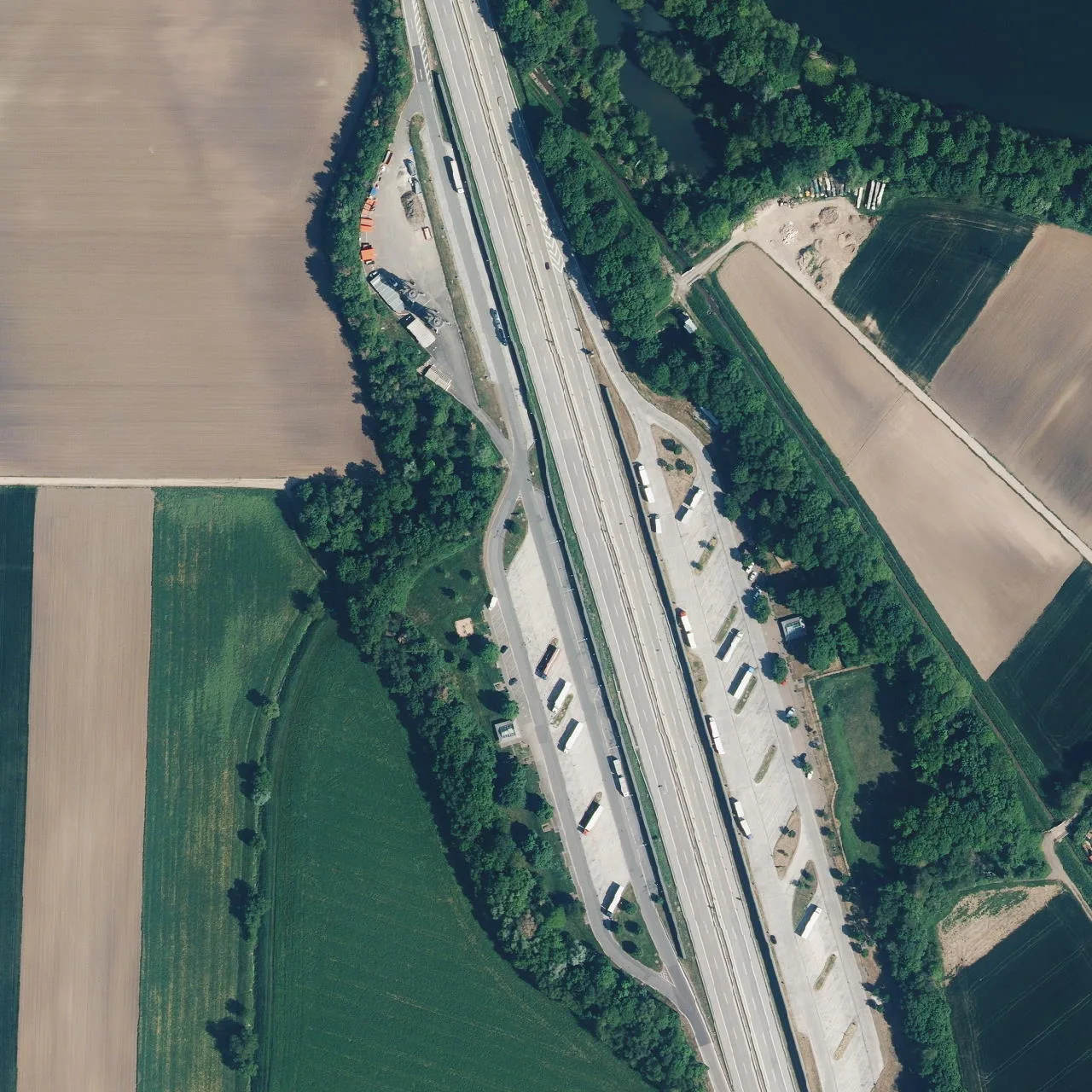 Aerial photo (orthophoto) of truck parking Fliegwiese from 2023