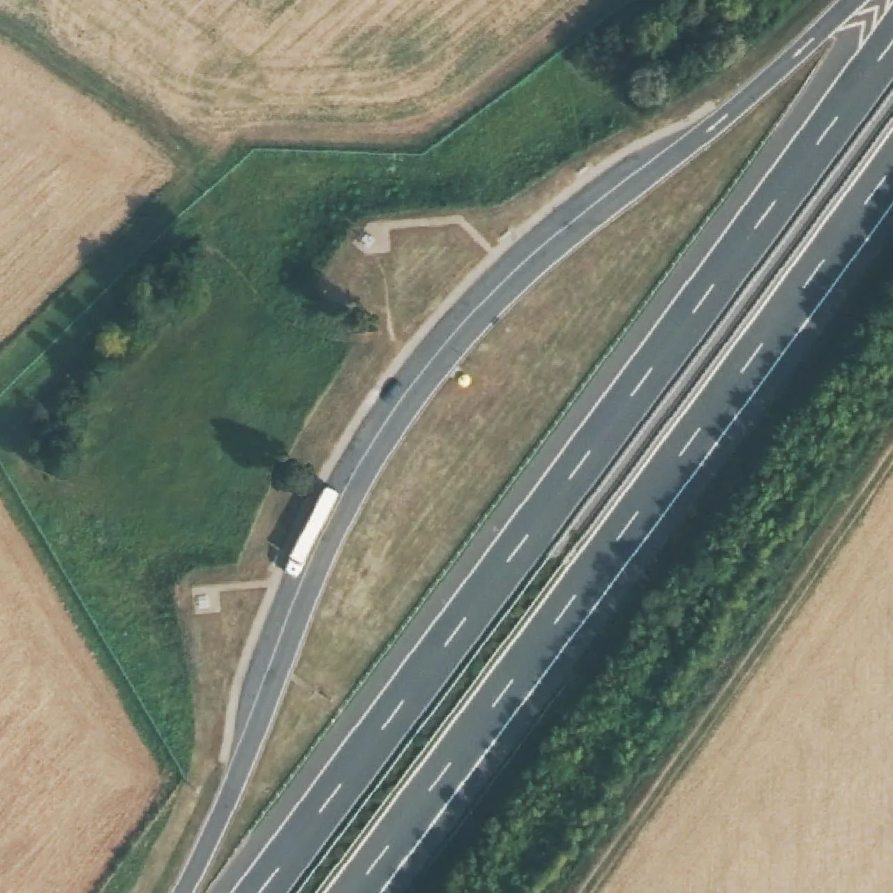Aerial photo (orthophoto) of truck parking Gerchsheimer Grund from 2024