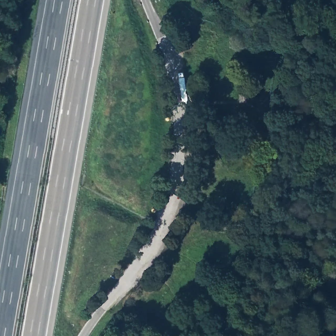 Aerial photo (orthophoto) of truck parking Grafenwald from 2024