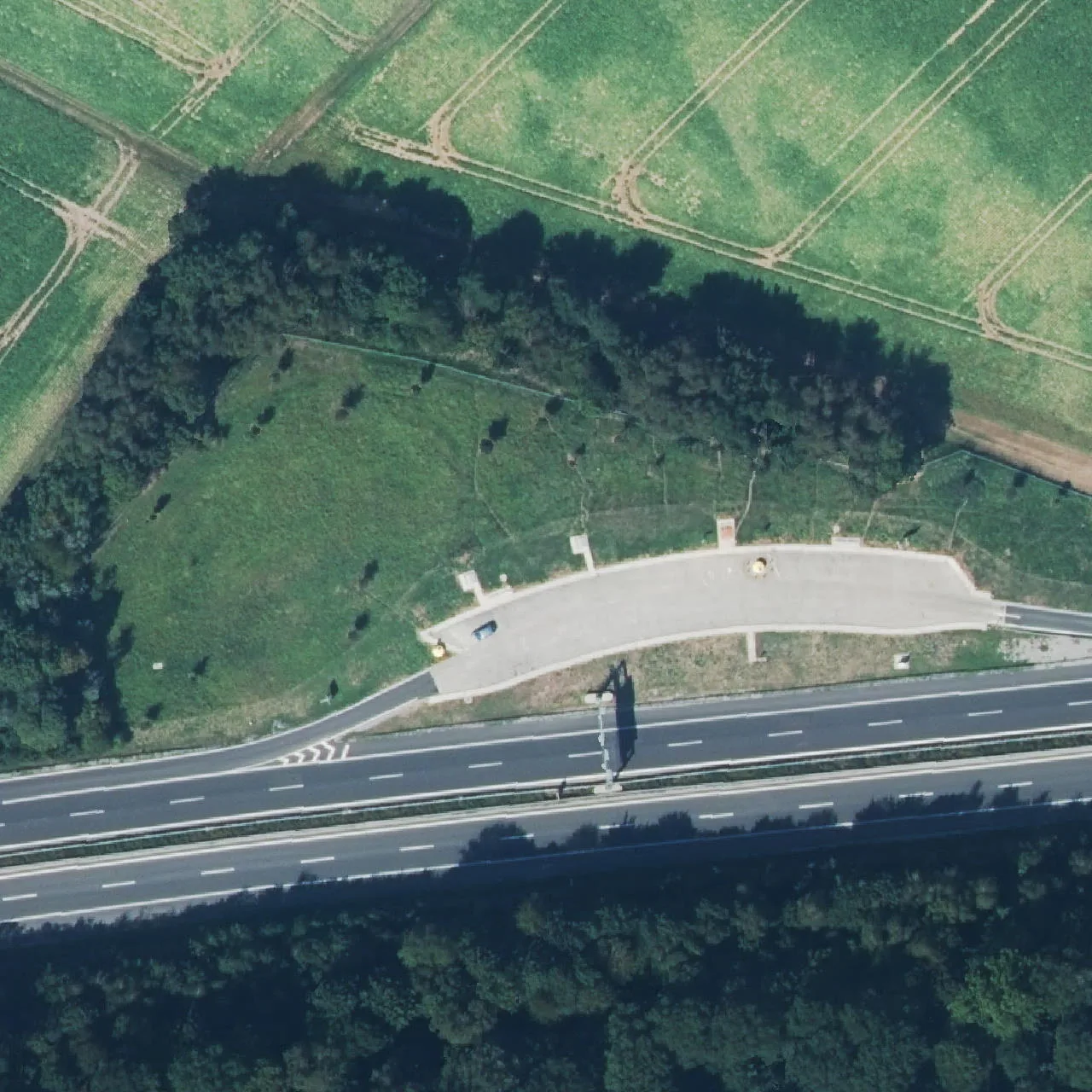 Aerial photo (orthophoto) of truck parking Eberbachtal from 2024