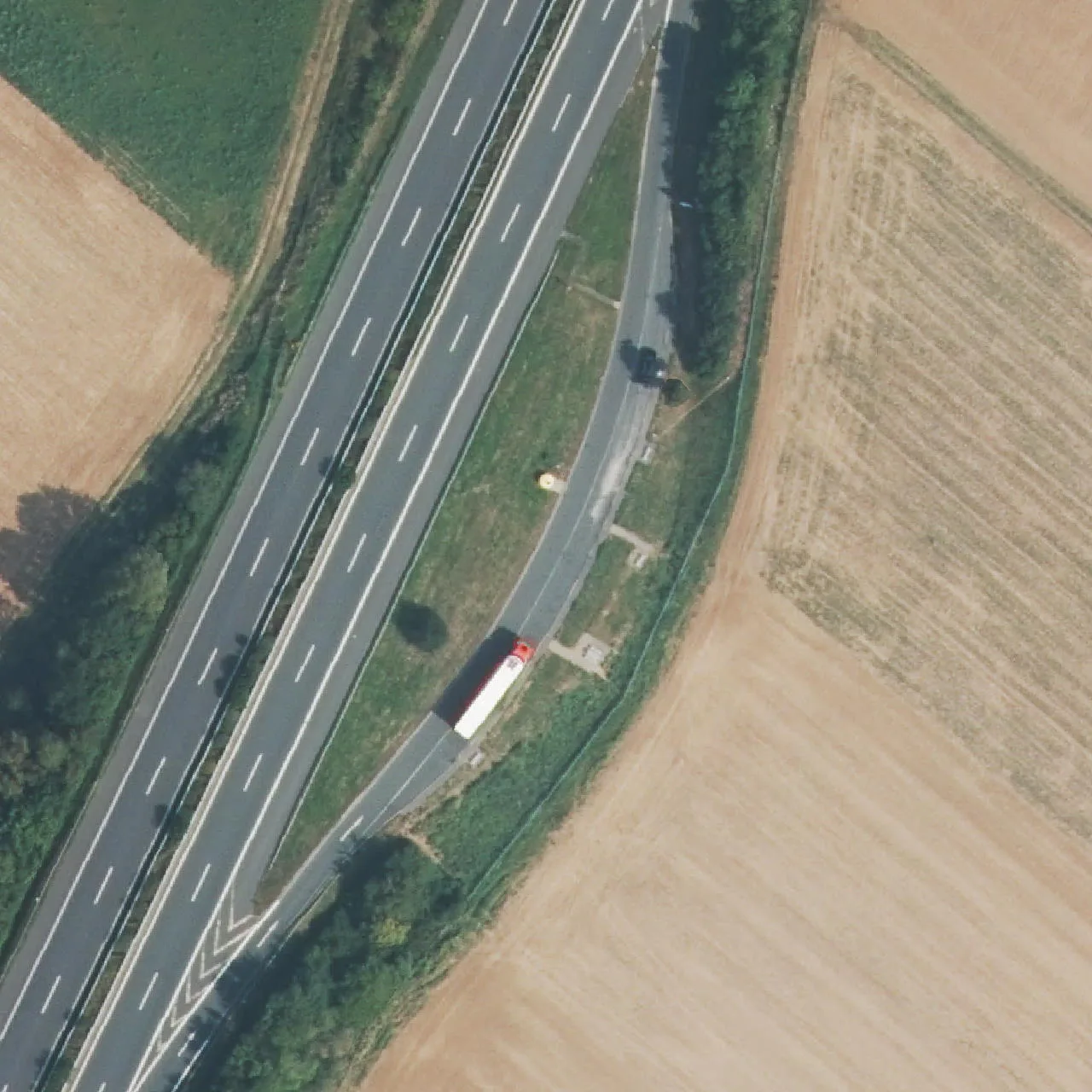 Aerial photo (orthophoto) of truck parking Grundgraben from 2024