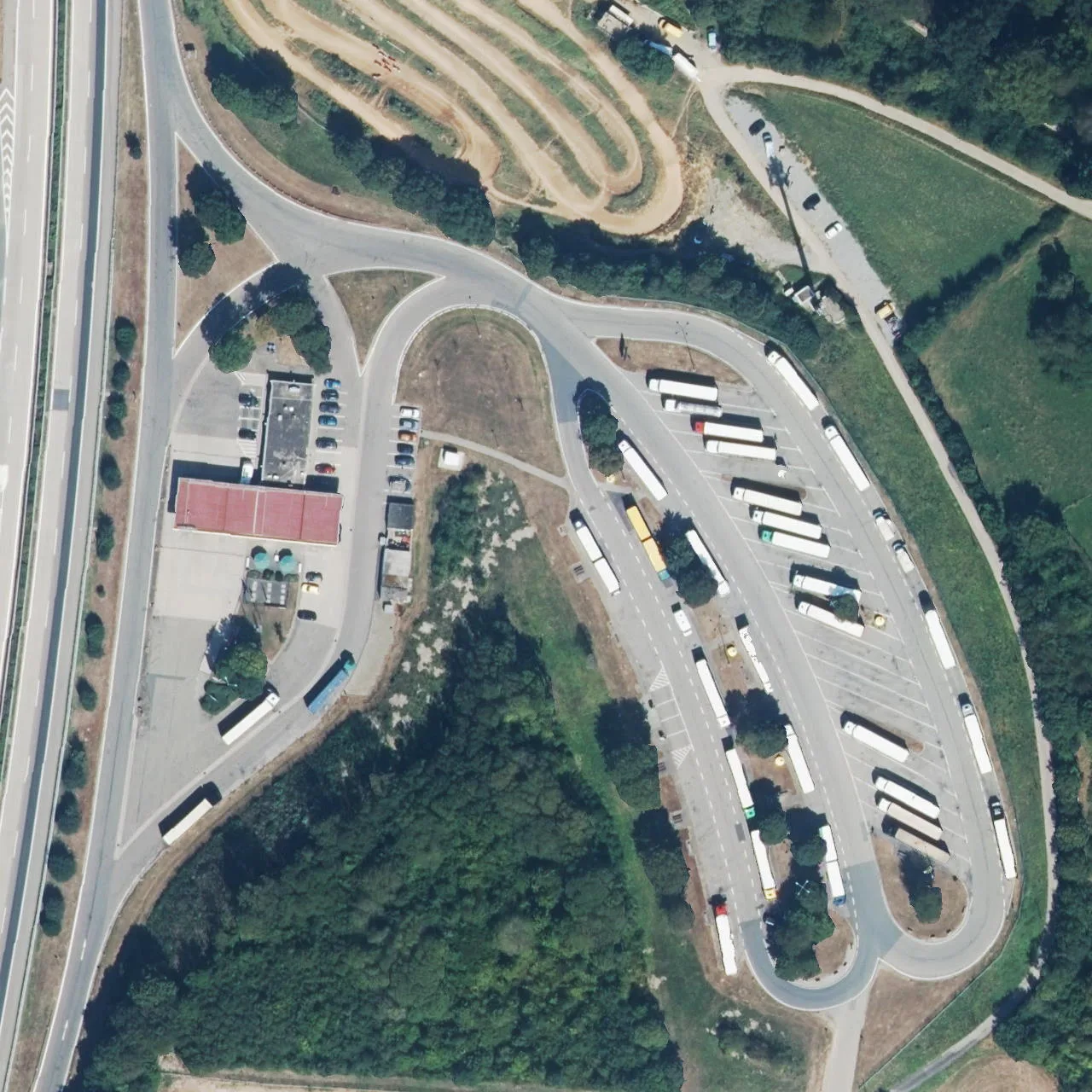 Aerial photo (orthophoto) of truck parking Jagsttal Ost from 2024