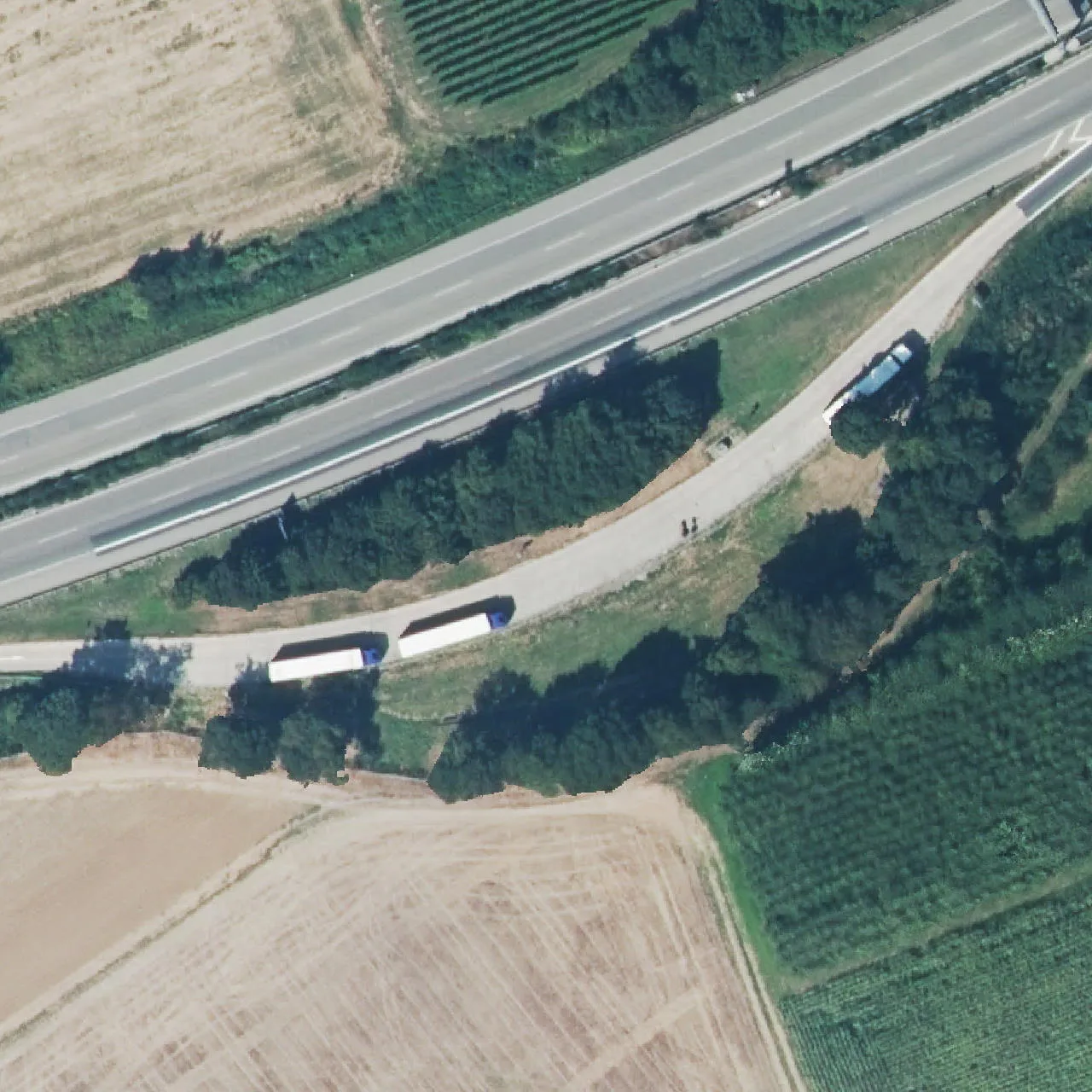 Aerial photo (orthophoto) of truck parking Rosenberg from 2024