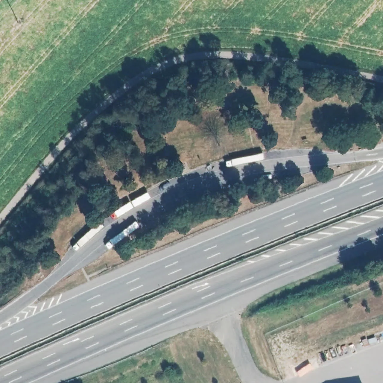 Aerial photo (orthophoto) of truck parking Öhringen from 2024