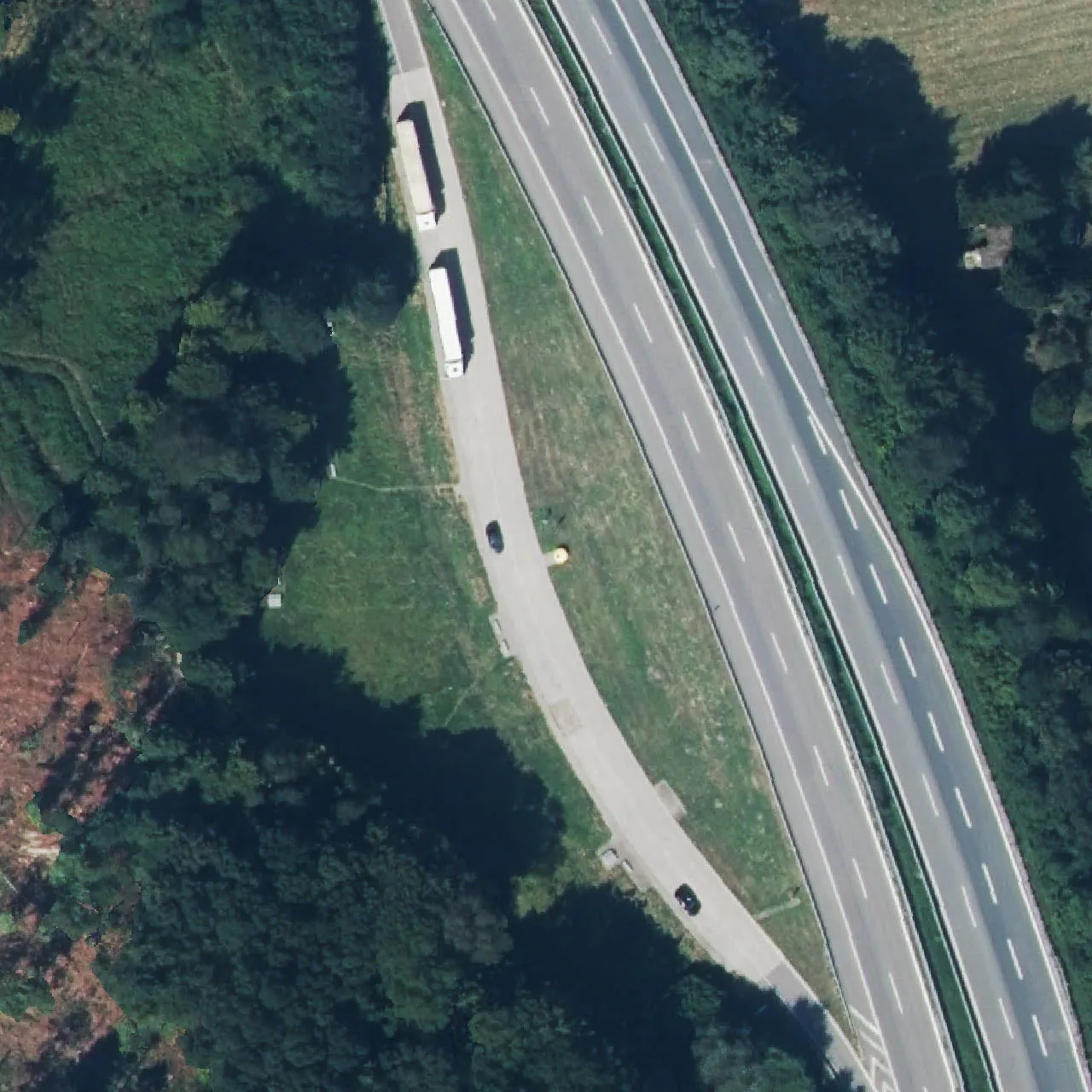 Aerial photo (orthophoto) of truck parking Sulzrain from 2024