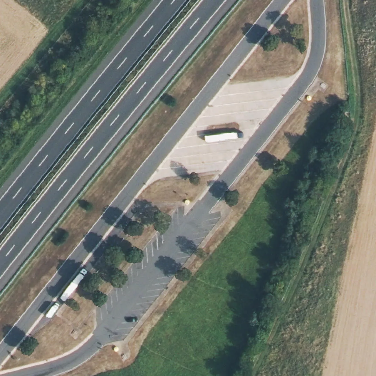 Aerial photo (orthophoto) of truck parking Spitalwald Ost from 2024