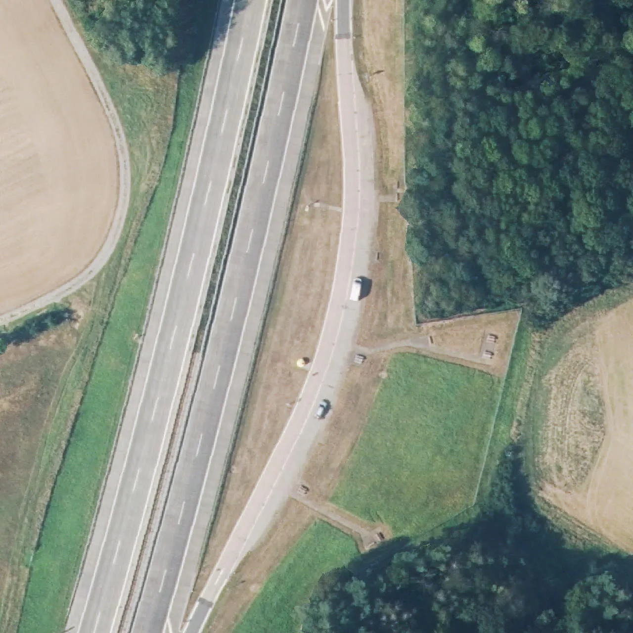 Aerial photo (orthophoto) of truck parking Herrenholz from 2024