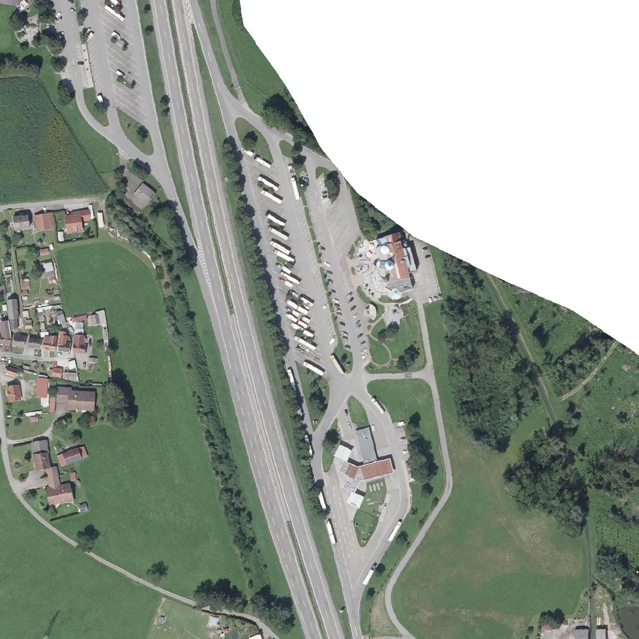 Aerial photo (orthophoto) of truck parking Illertal Ost from 2025