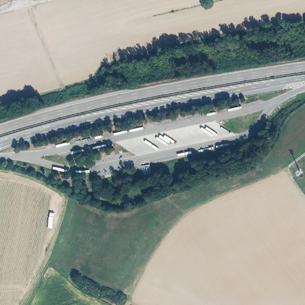 Aerial photo (orthophoto) of truck parking Sommerhalden from 2024