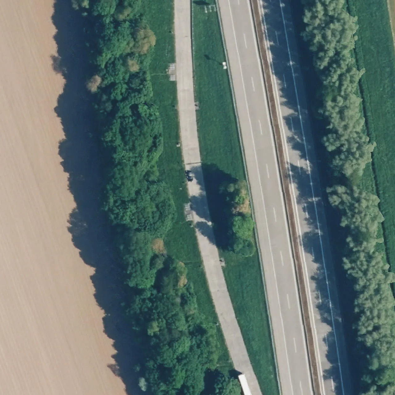 Aerial photo (orthophoto) of truck parking Weschnitz from 2023