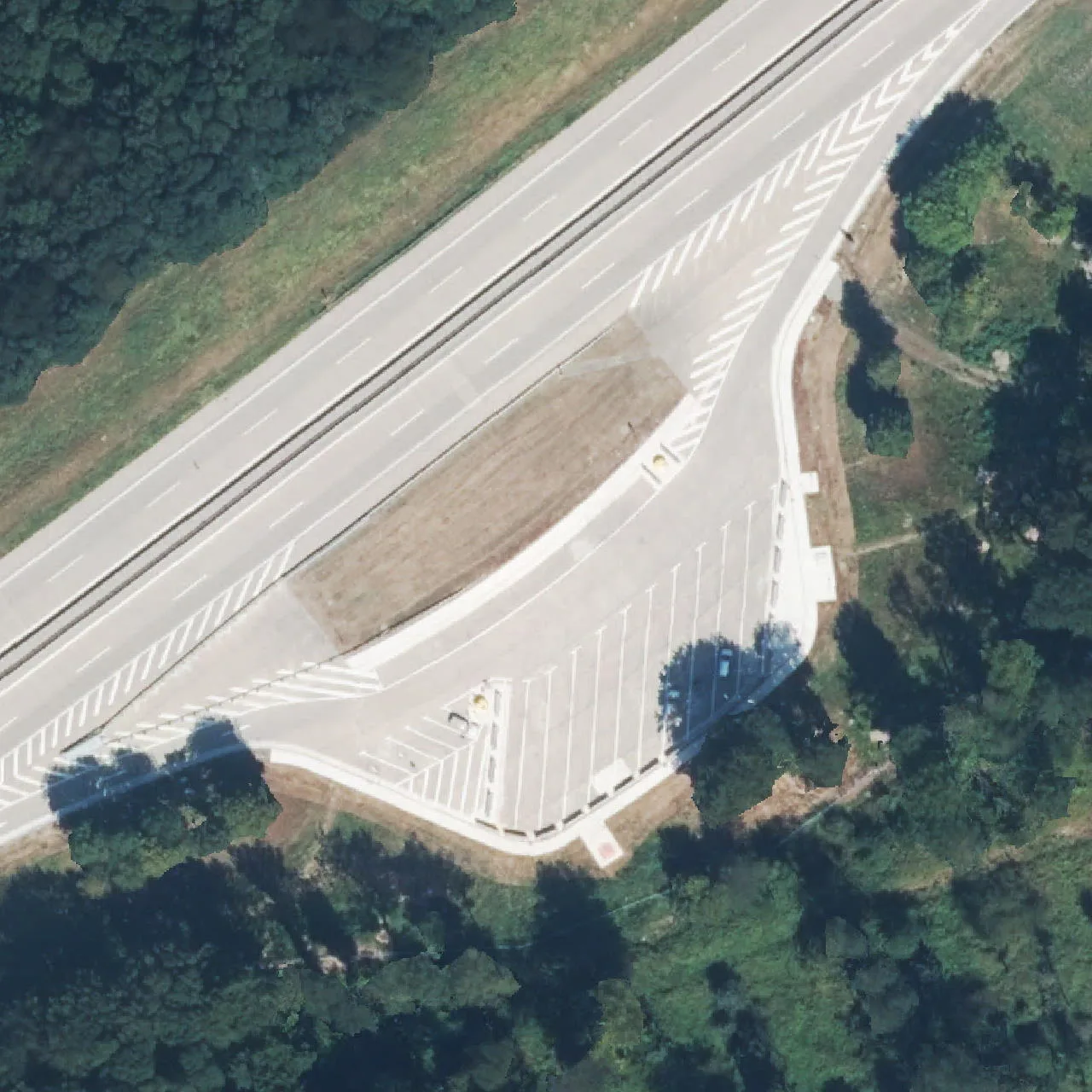 Aerial photo (orthophoto) of truck parking Limes from 2024