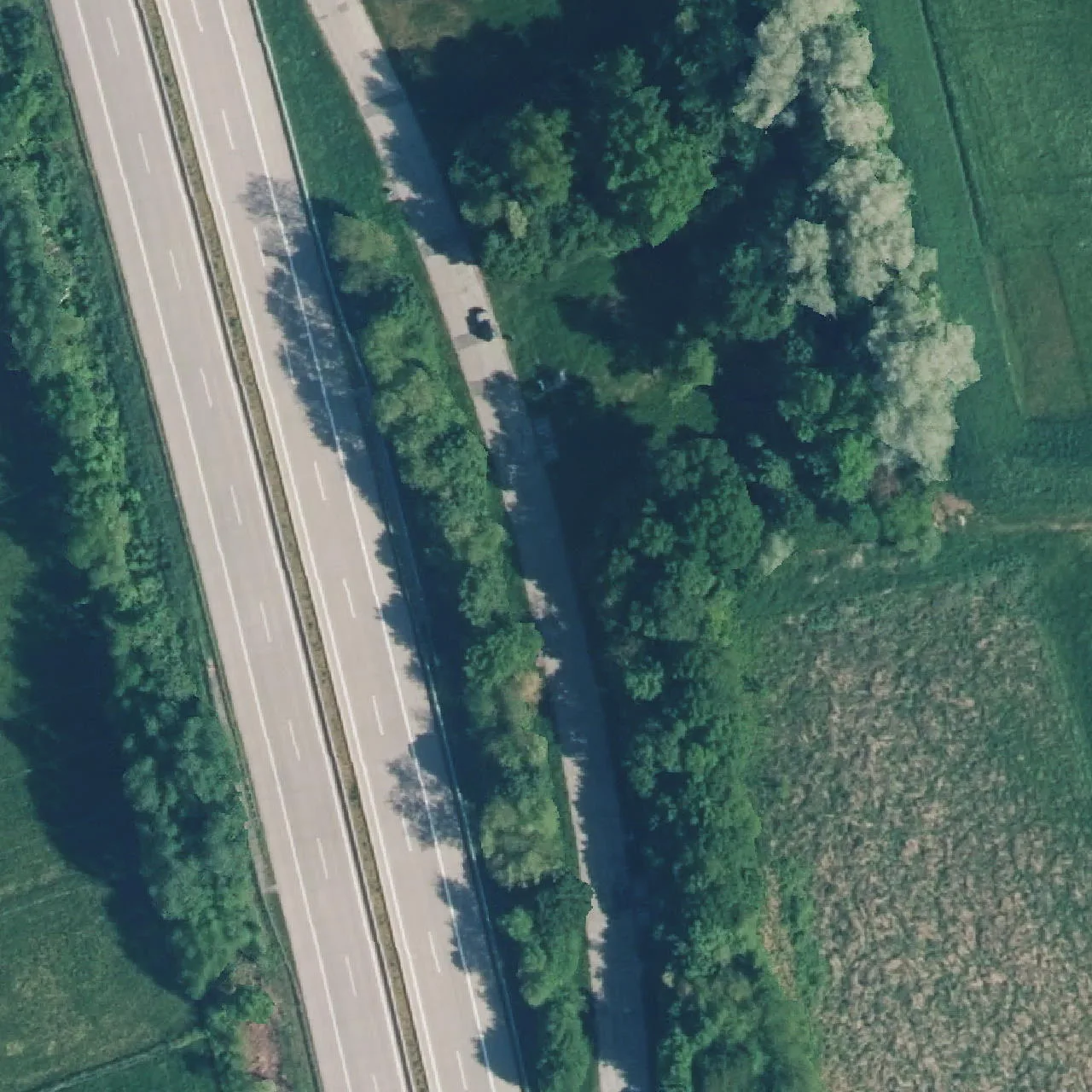 Aerial photo (orthophoto) of truck parking Laudenbach from 2023
