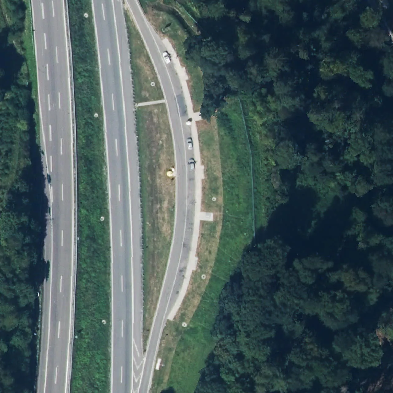 Aerial photo (orthophoto) of truck parking Kiefertal from 2024