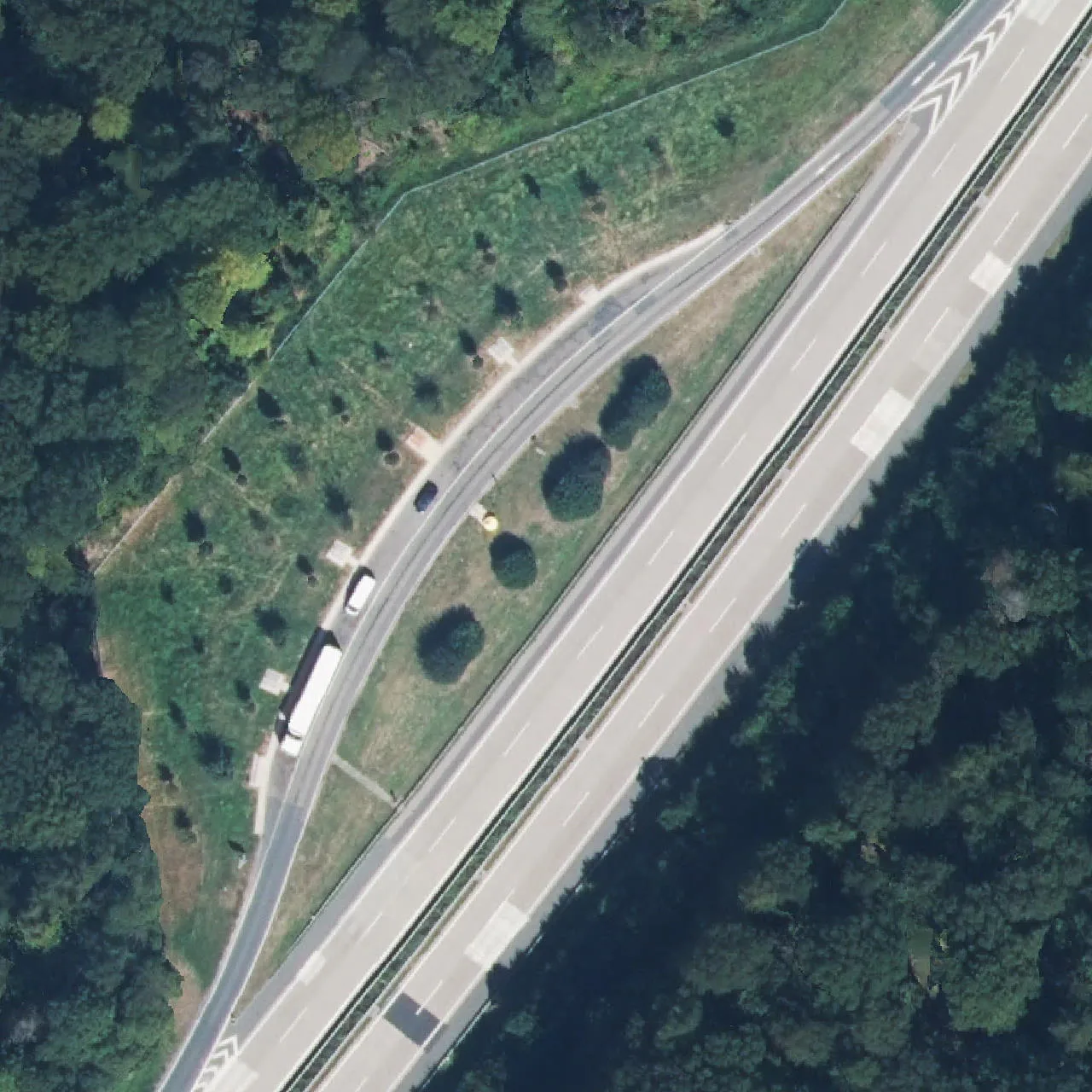 Aerial photo (orthophoto) of truck parking Denzer from 2024