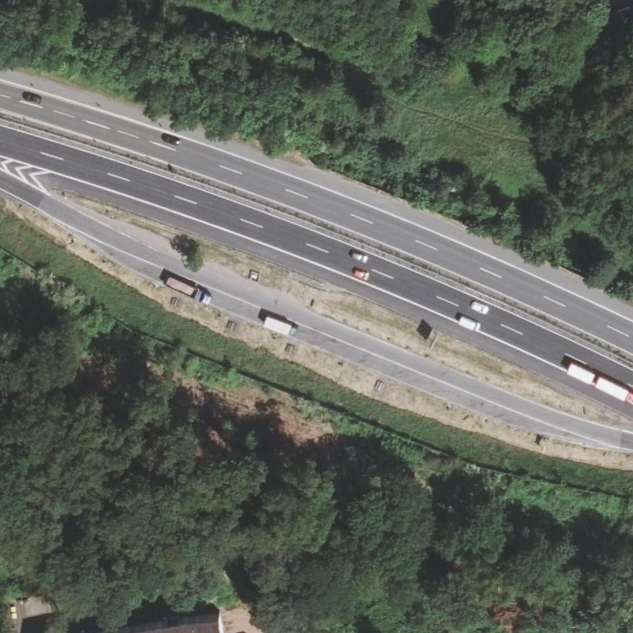 Luftbild (Orthofoto) des LKW-Parkplatzes Kohlhof aus dem Jahr 2025