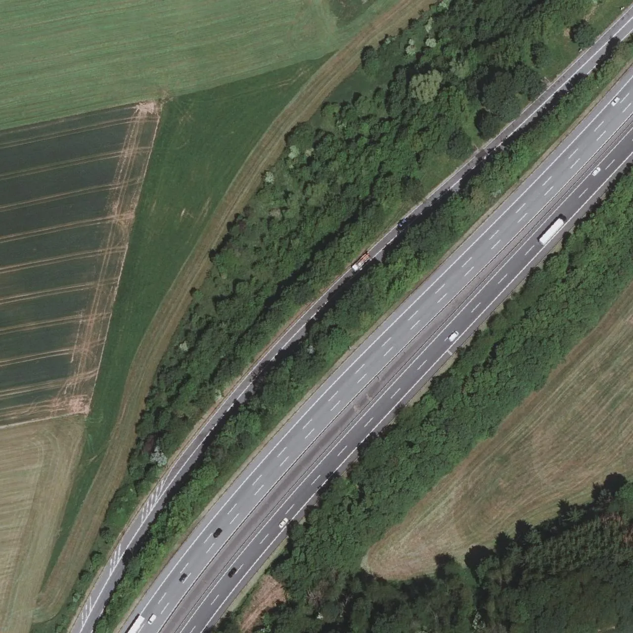 Luftbild (Orthofoto) des LKW-Parkplatzes Schellenbach  aus dem Jahr 2025