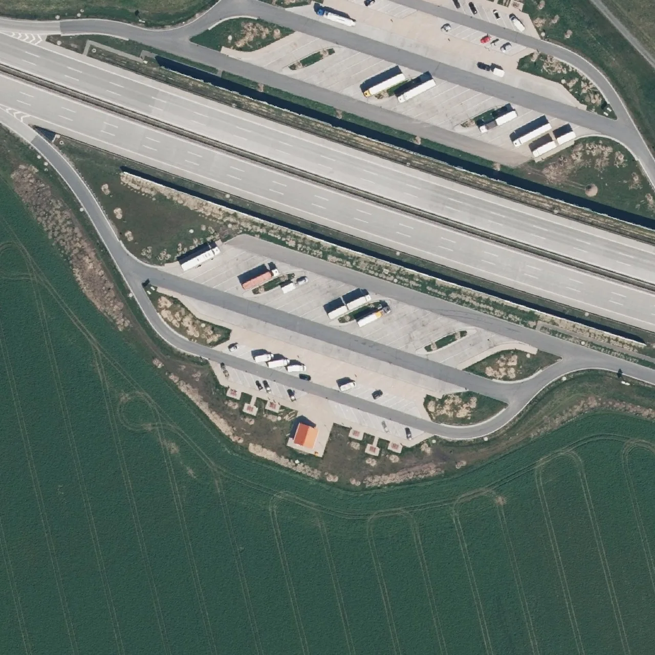 Aerial photo (orthophoto) of truck parking Kappgraben Süd from 2023
