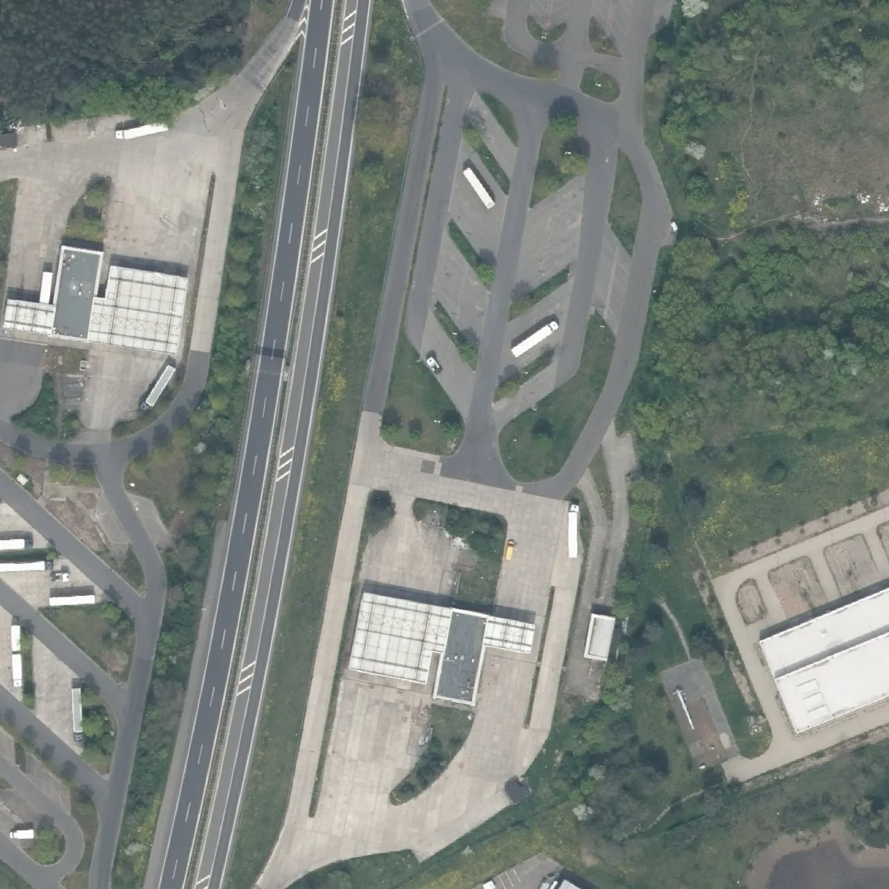 Aerial photo (orthophoto) of truck parking Waldeck Ost from 2023