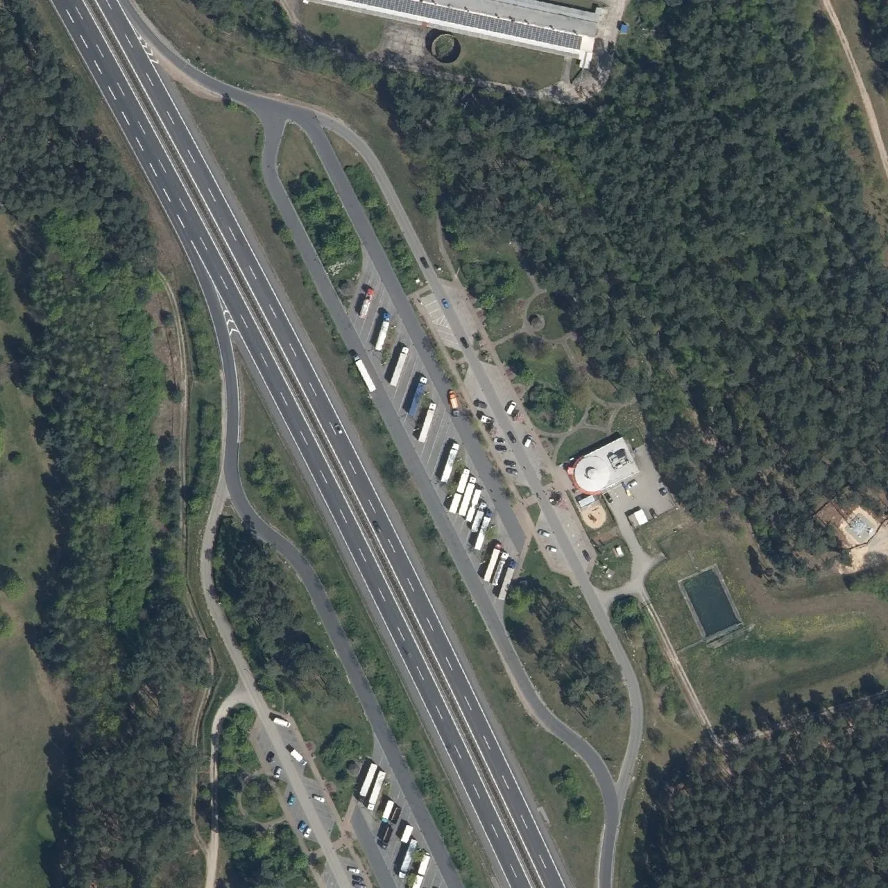 Aerial photo (orthophoto) of truck parking Am Kahlberg Ost from 2023