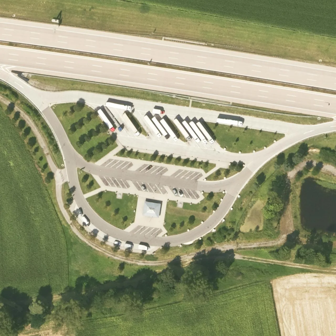 Aerial photo (orthophoto) of truck parking Scheppacher Flur Süd from 2022