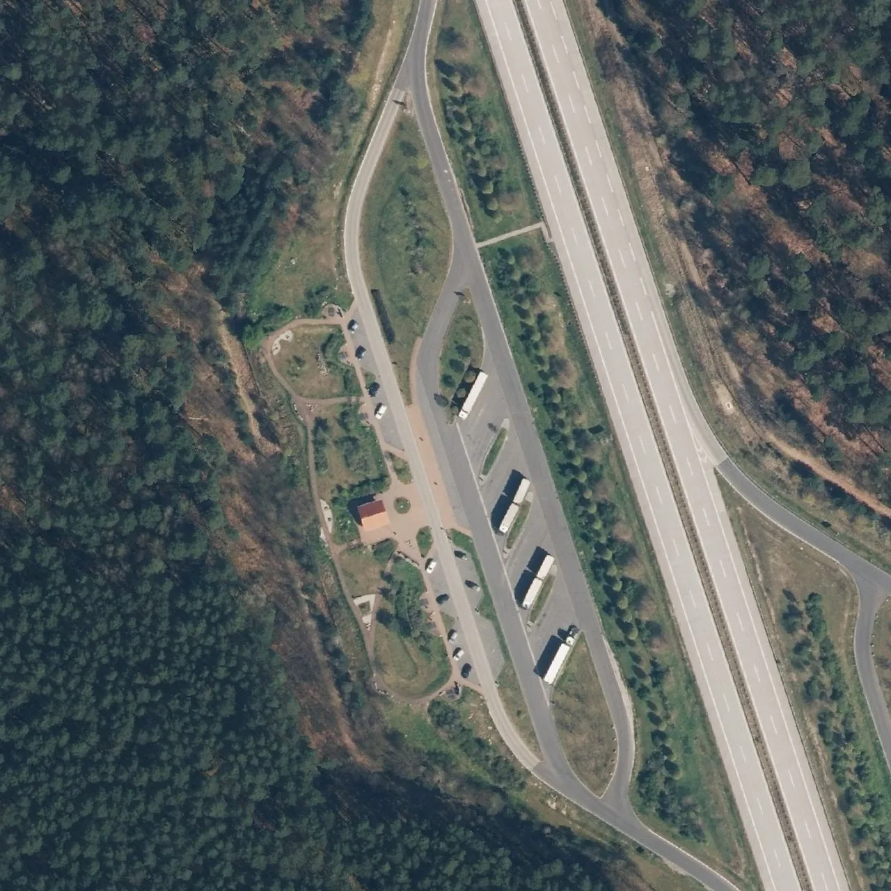 Aerial photo (orthophoto) of truck parking Probstheide from 2023