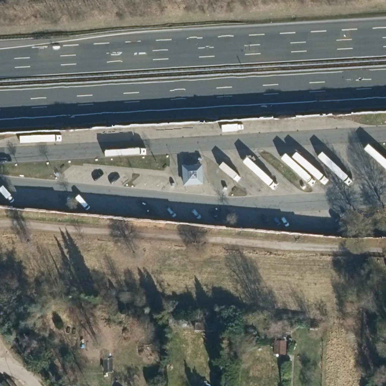 Aerial photo (orthophoto) of truck parking Thünen Süd from 2024