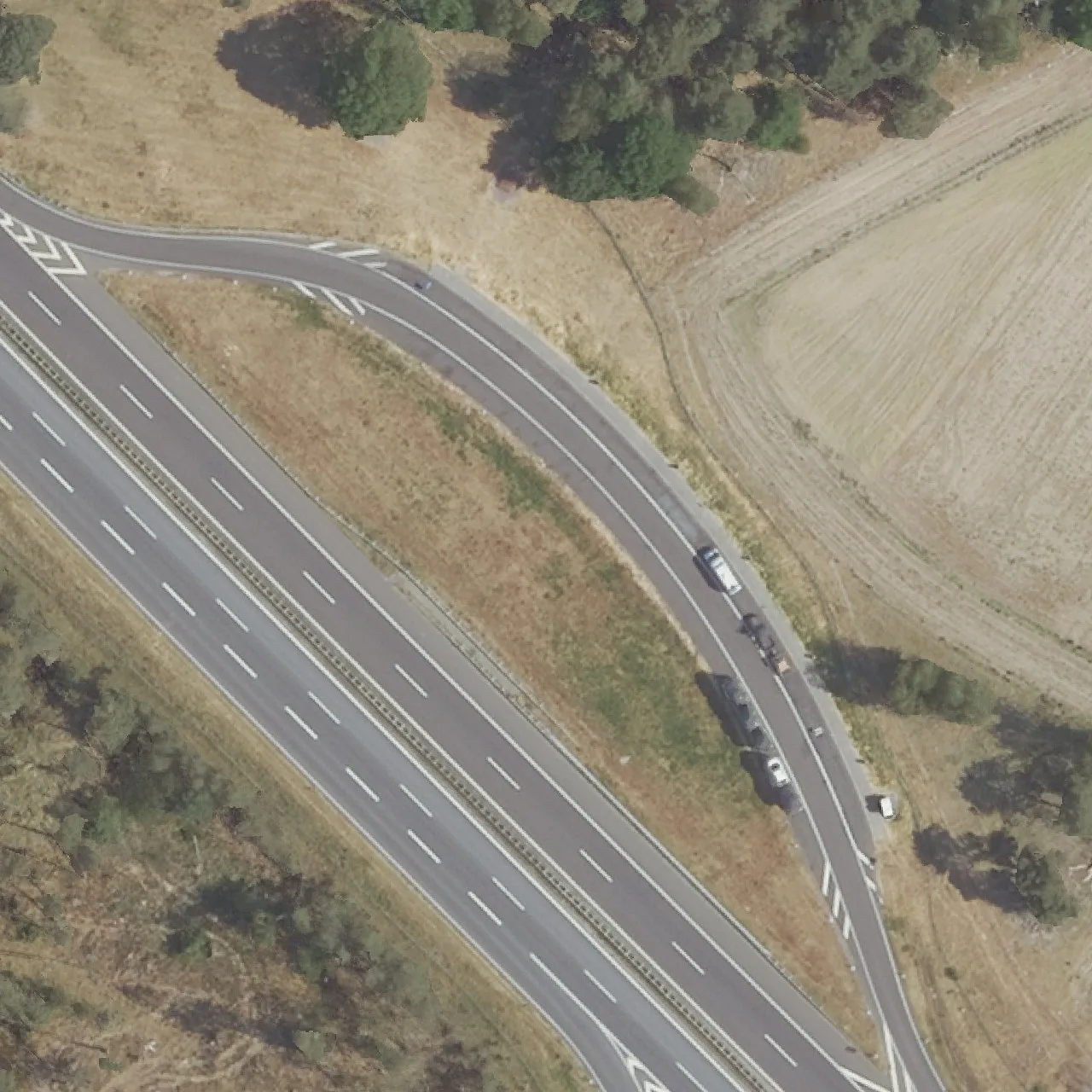 Aerial photo (orthophoto) of truck parking RA A24 km 185,408 Ri. Hamburg from 2023