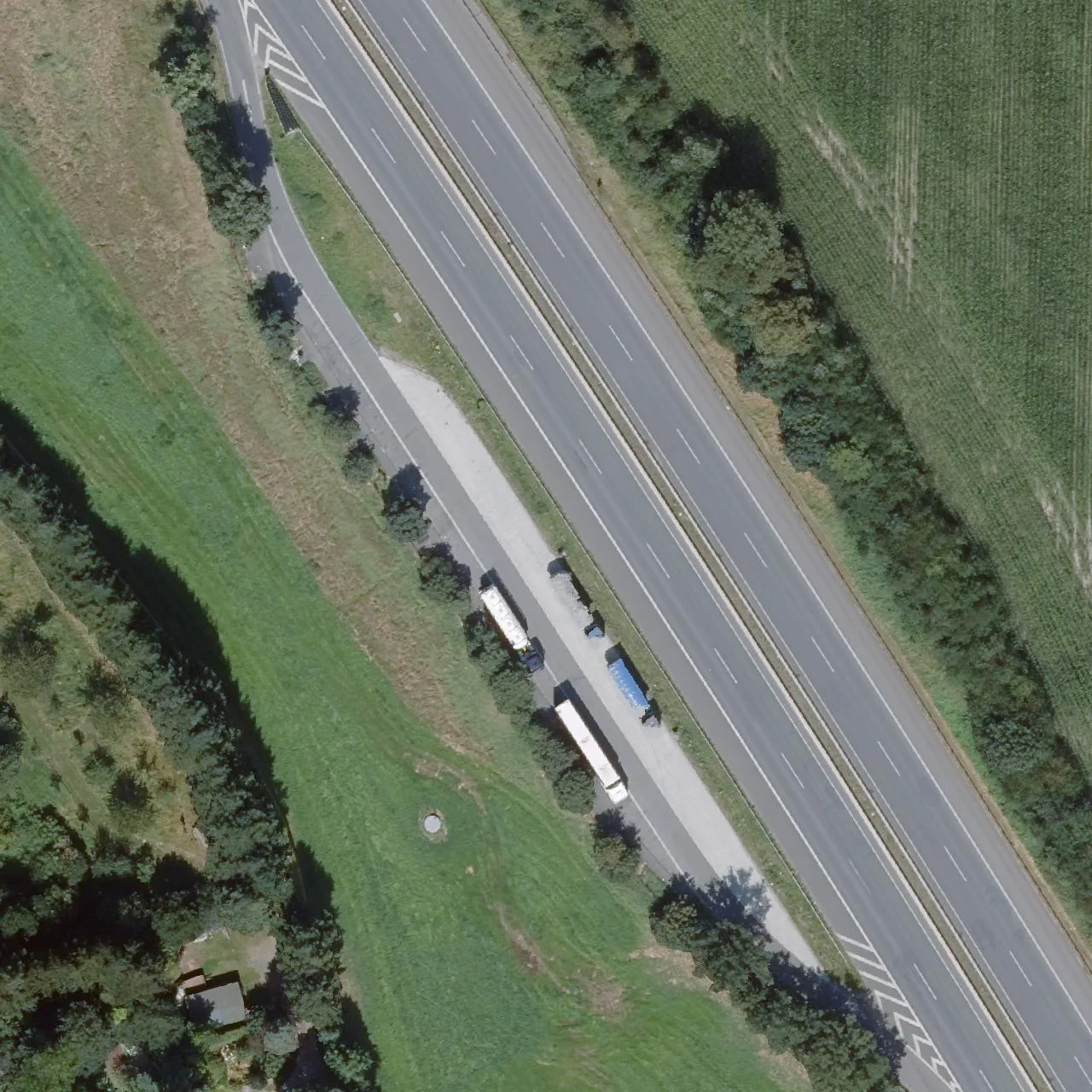 Aerial photo (orthophoto) of truck parking Sippenwies from 2024