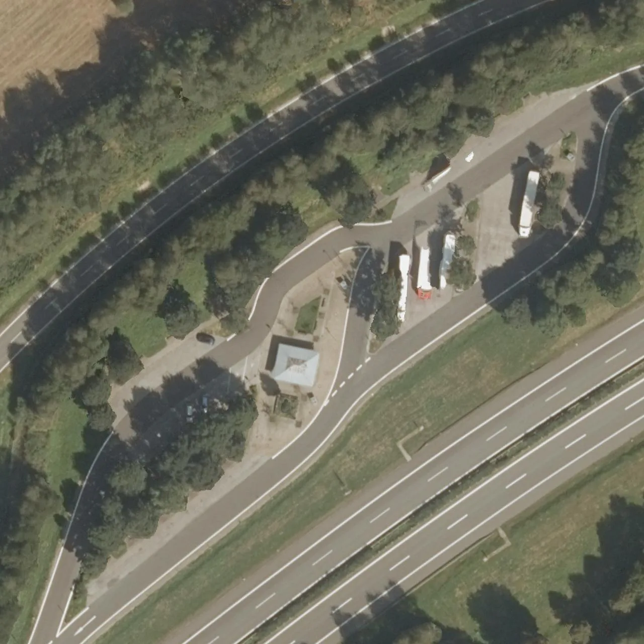 Aerial photo (orthophoto) of truck parking Ulrichsberg Nord from 2023