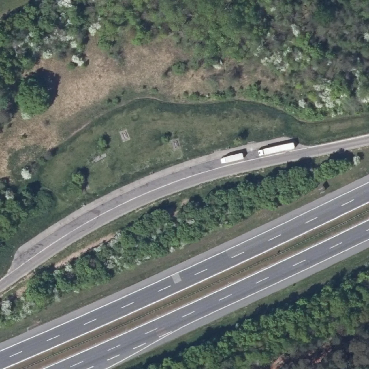 Aerial photo (orthophoto) of truck parking Bürger-Wald from 2023